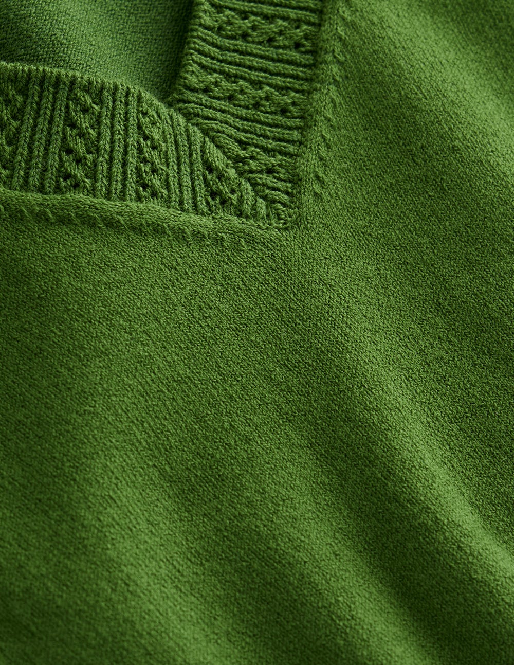 Emilia Cotton V Neck Sweater-Promenade Green - Image 7