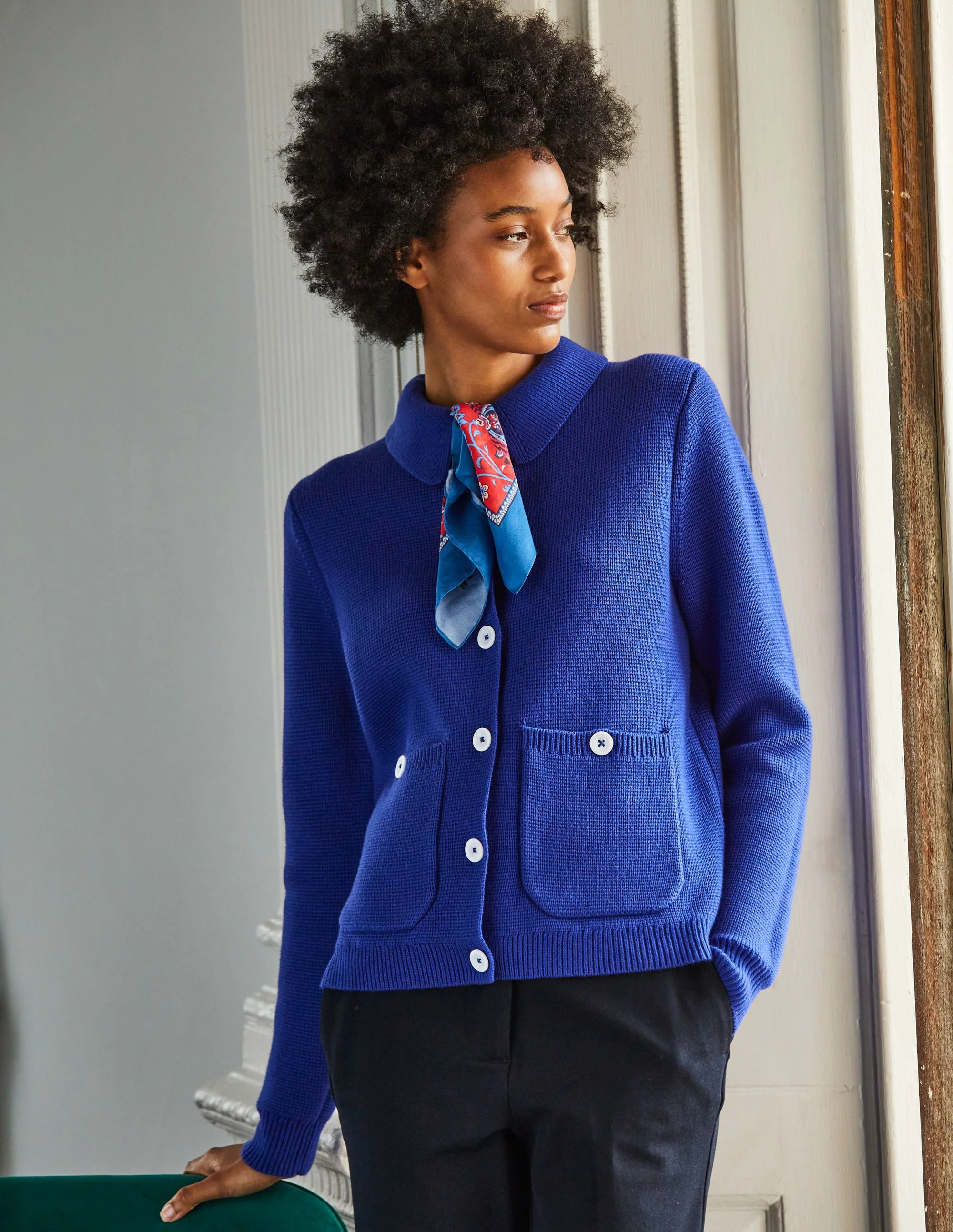 Emily Wool Blend Cardigan-Lapis - Image 5