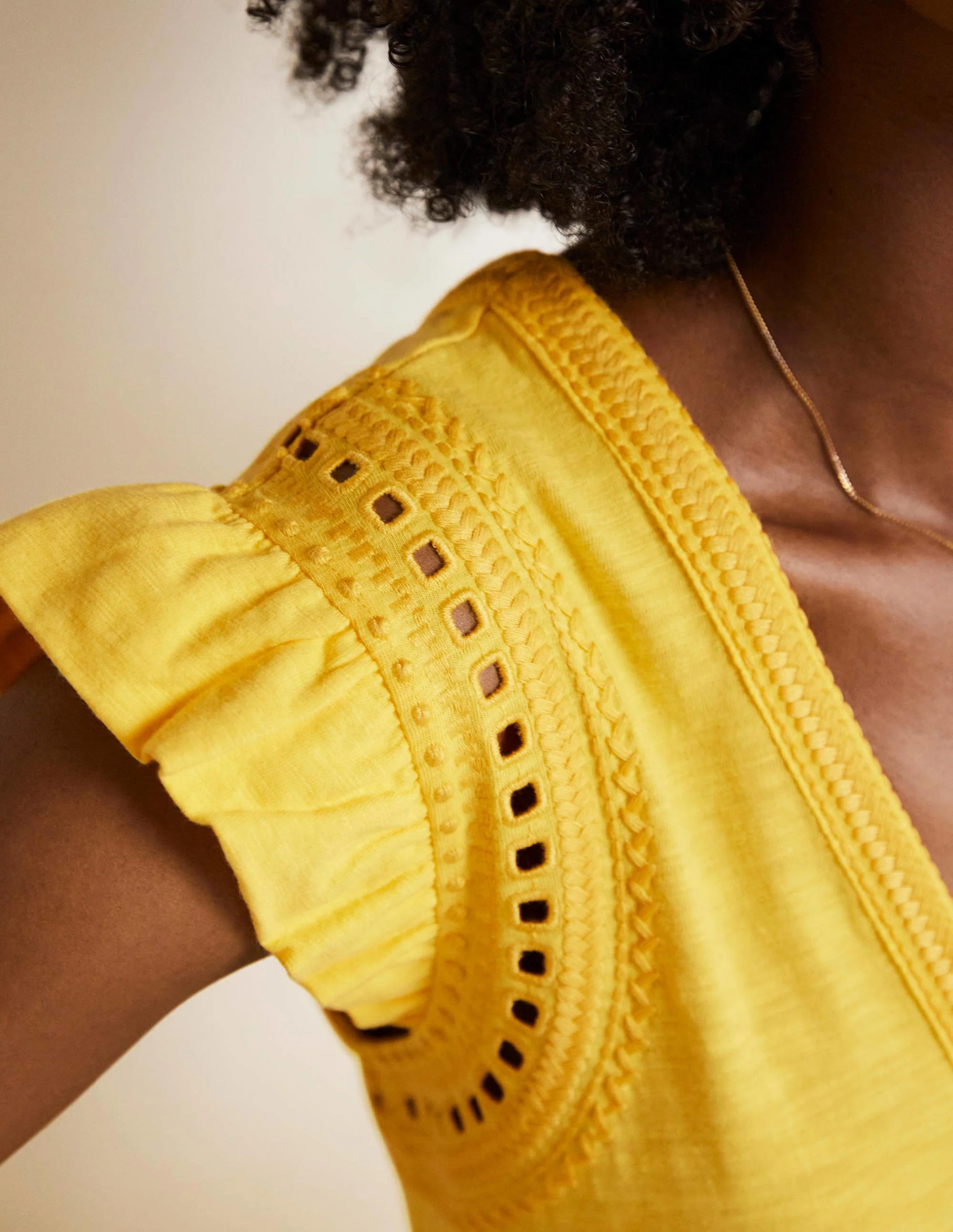 Empire Detail Jersey Dress-Lemon Fizz - Image 7