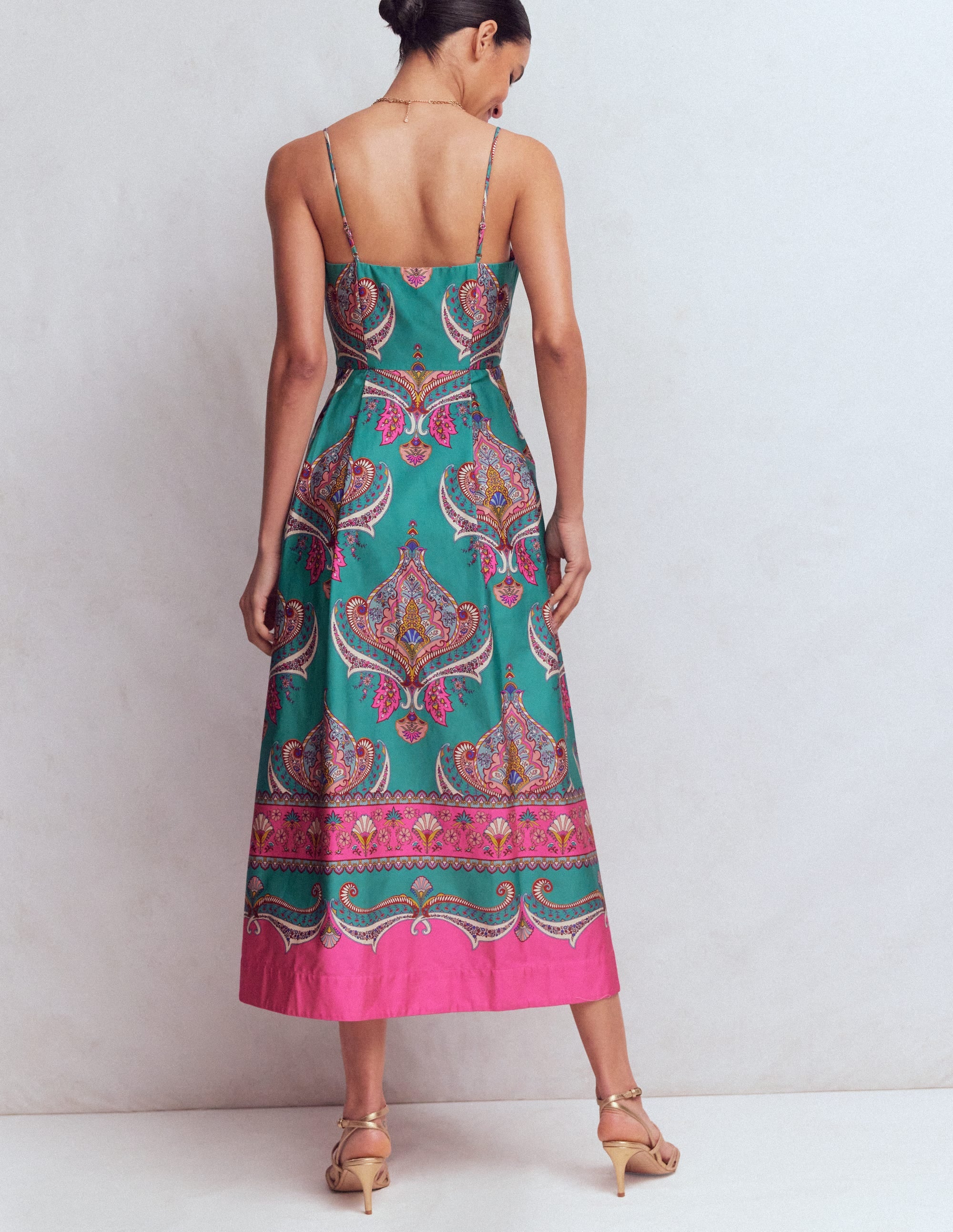 Empire Poplin Occasion Dress-Aurora Blue,  Ornamental Charm - Image 4