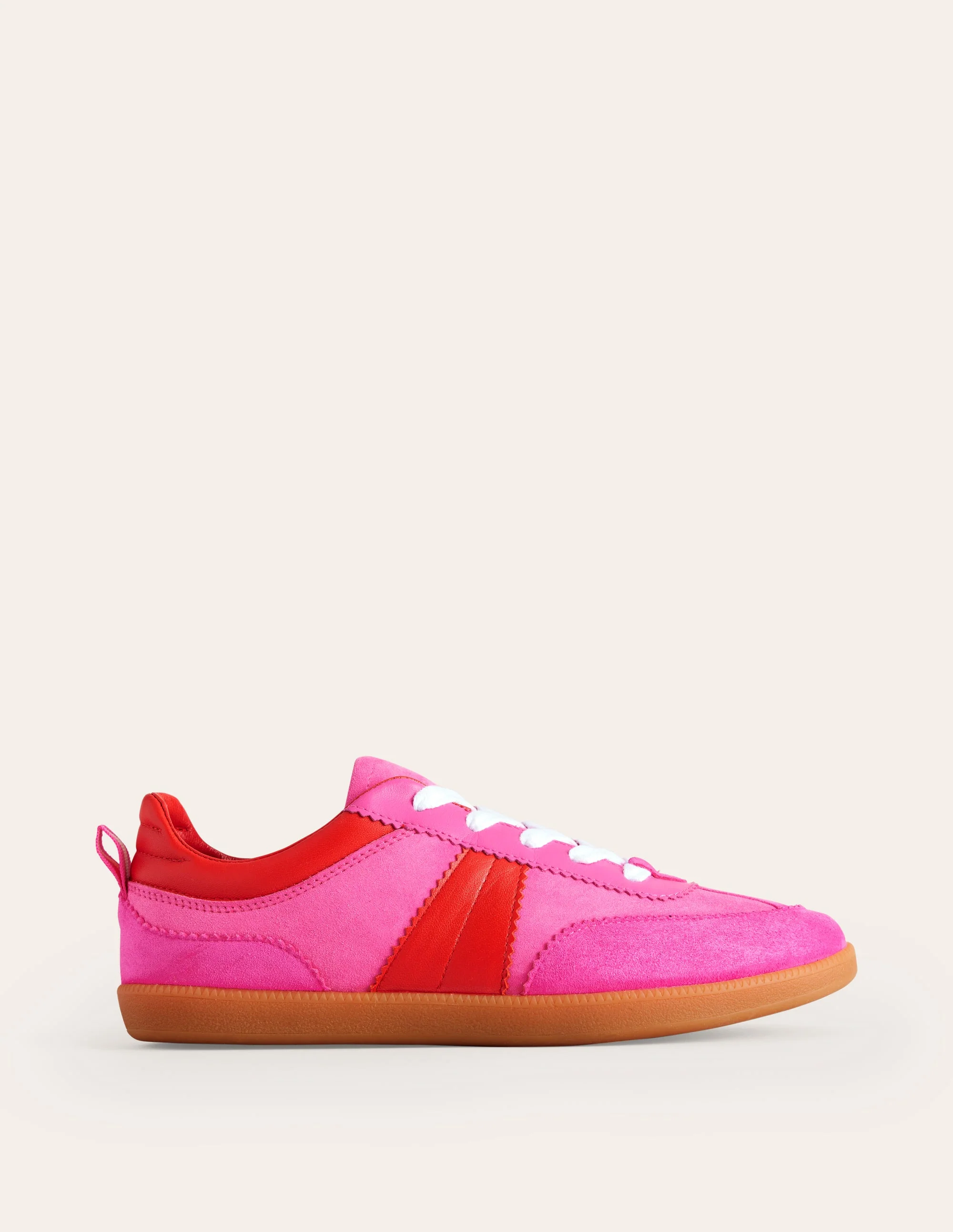 Erin Retro Tennis Trainers-Pink Colourblock - Image 2