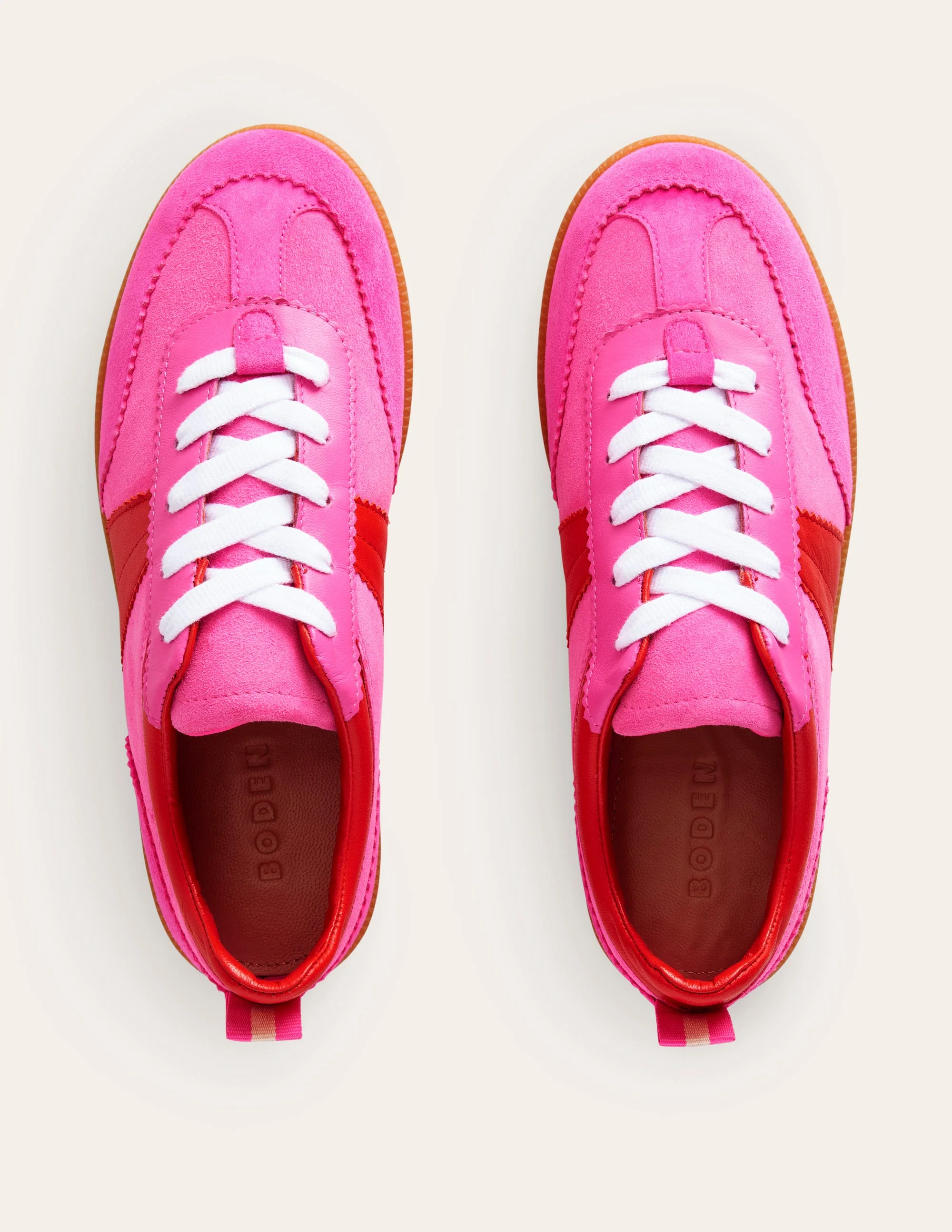 Erin Retro Tennis Trainers-Pink Colourblock - Image 5