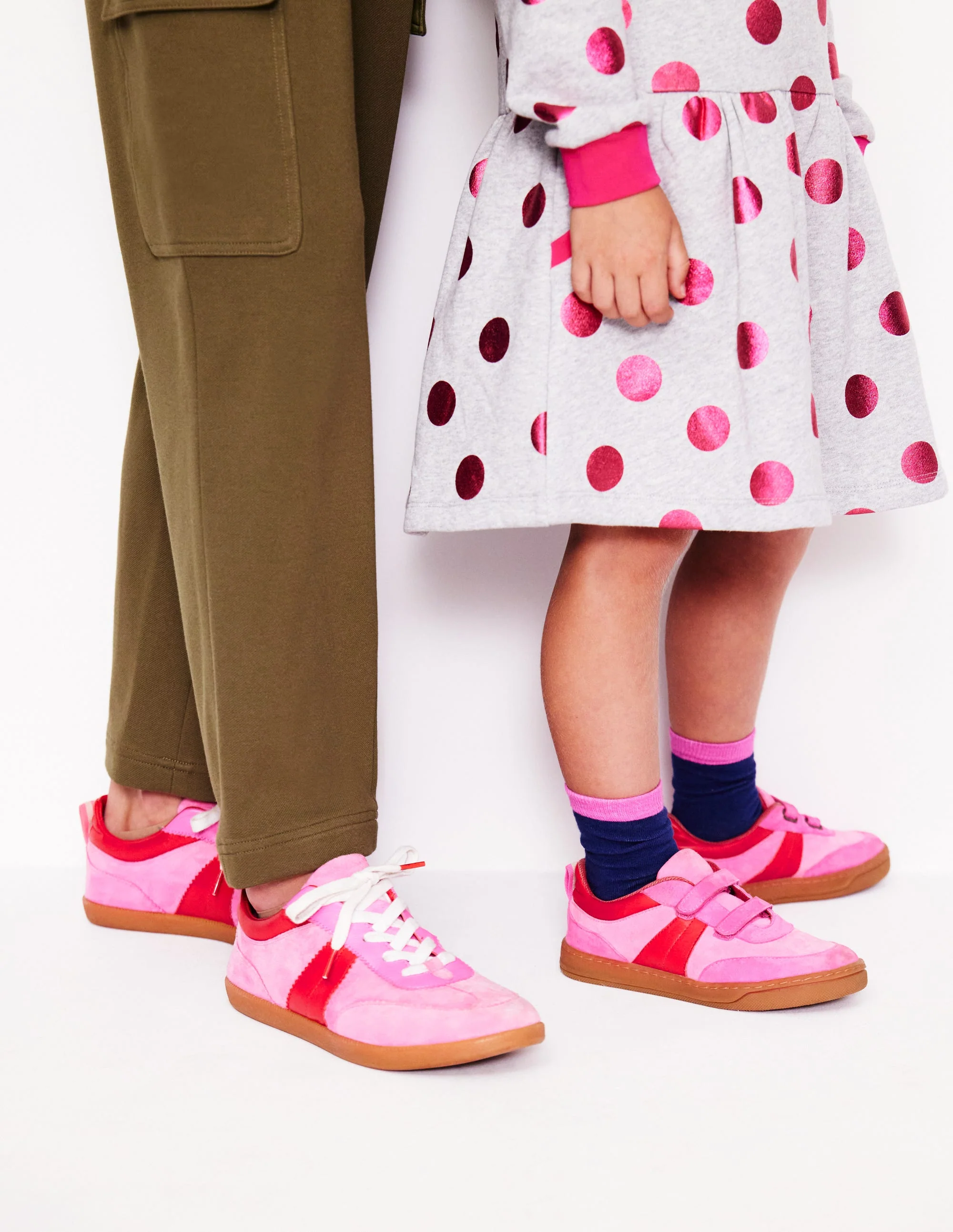 Erin Retro Tennis Trainers-Pink Colourblock - Image 6