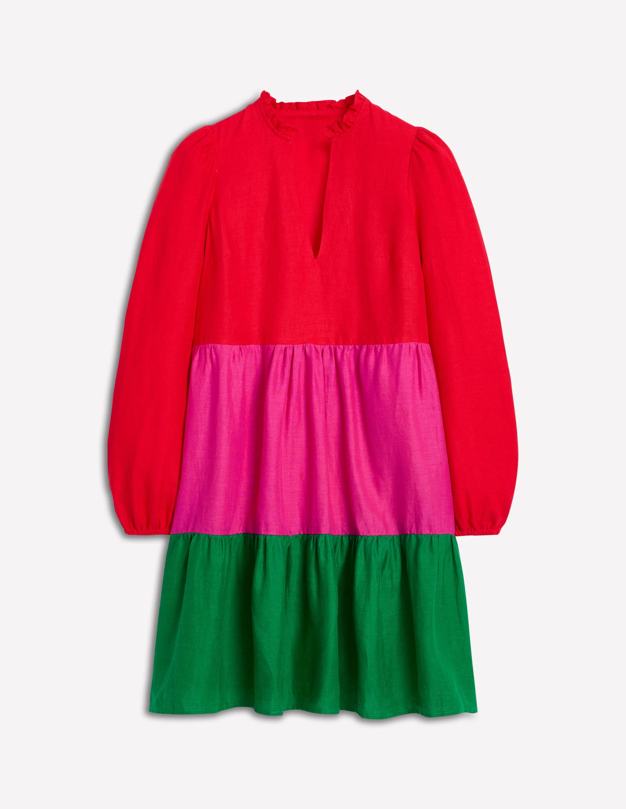 Esme Linen Mini Dress-Colourblock - Image 6