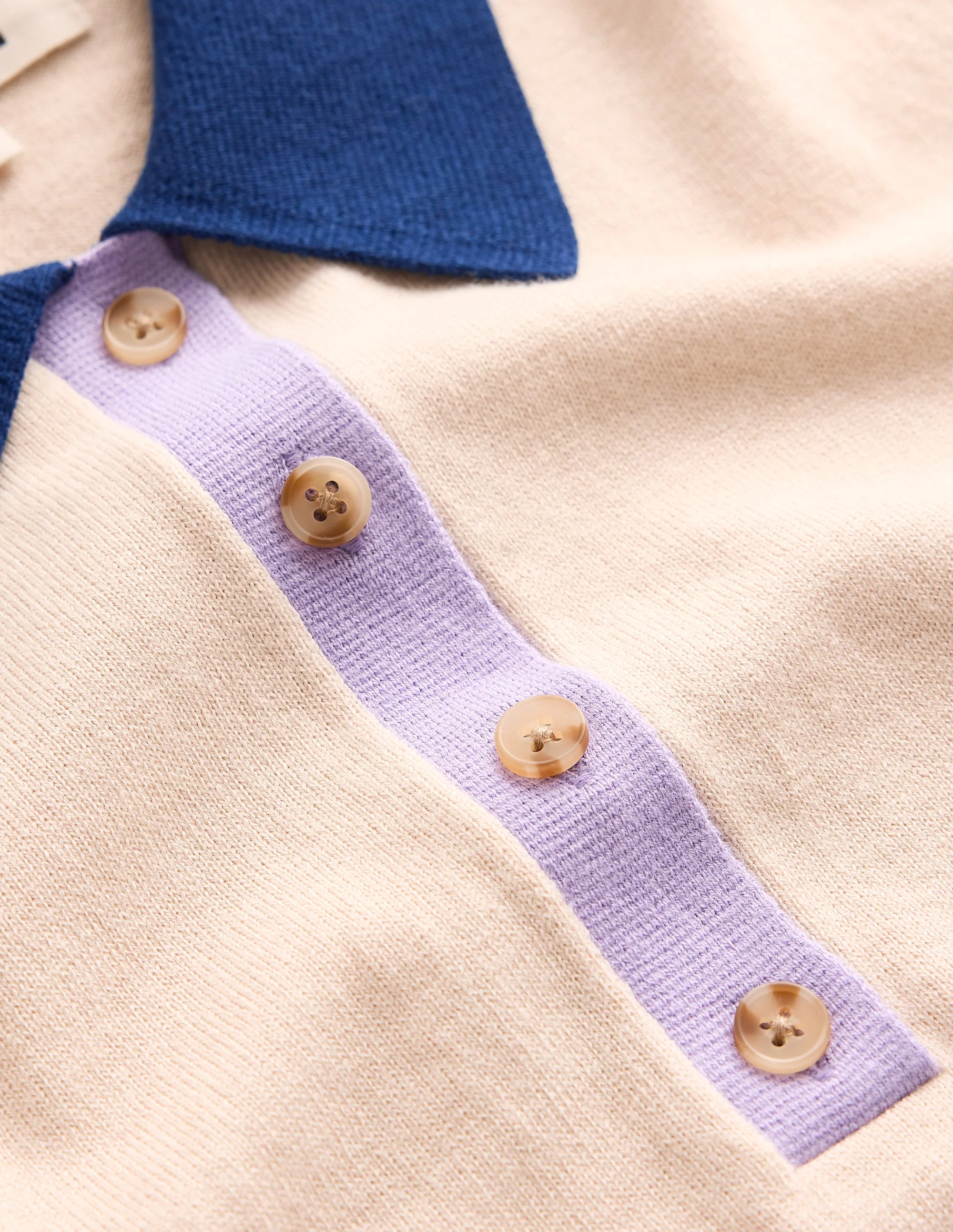Estelle Henley Knitted T-Shirt-Oatmeal Melange - Image 8