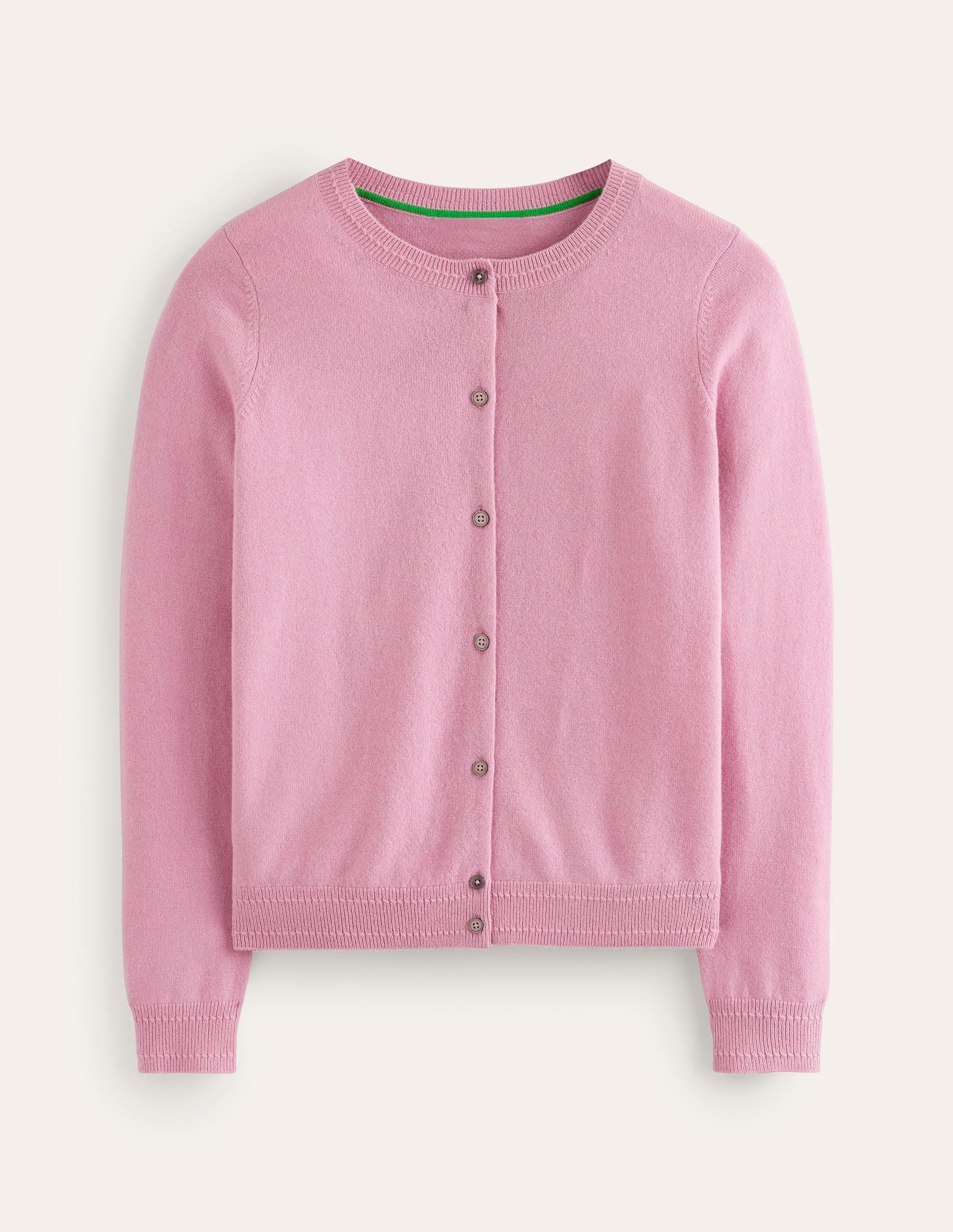 Eva Cashmere Crew Cardigan-Old Rose Pink - Image 5