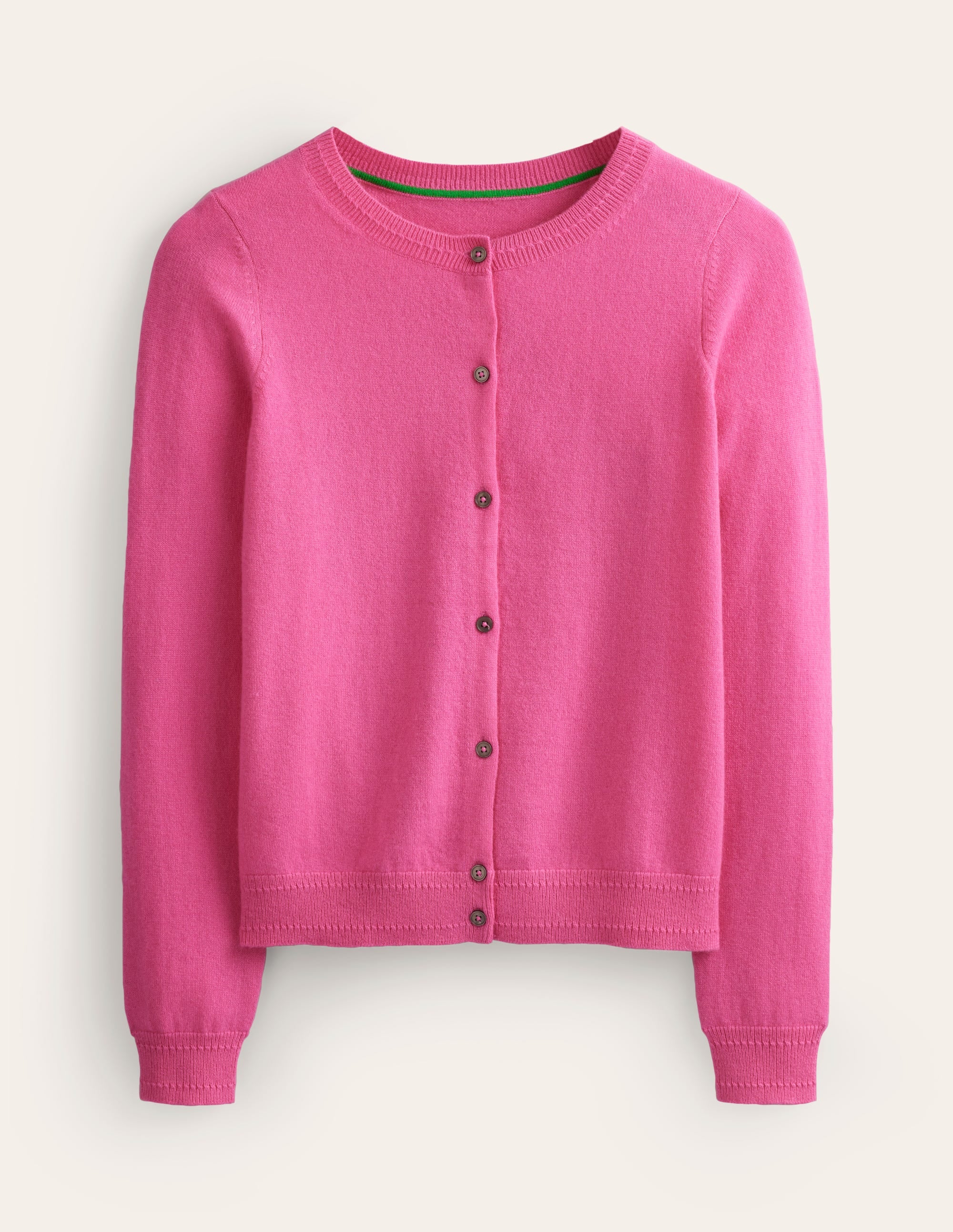 Eva Cashmere Crew Cardigan-Sangria Sunset - Image 5