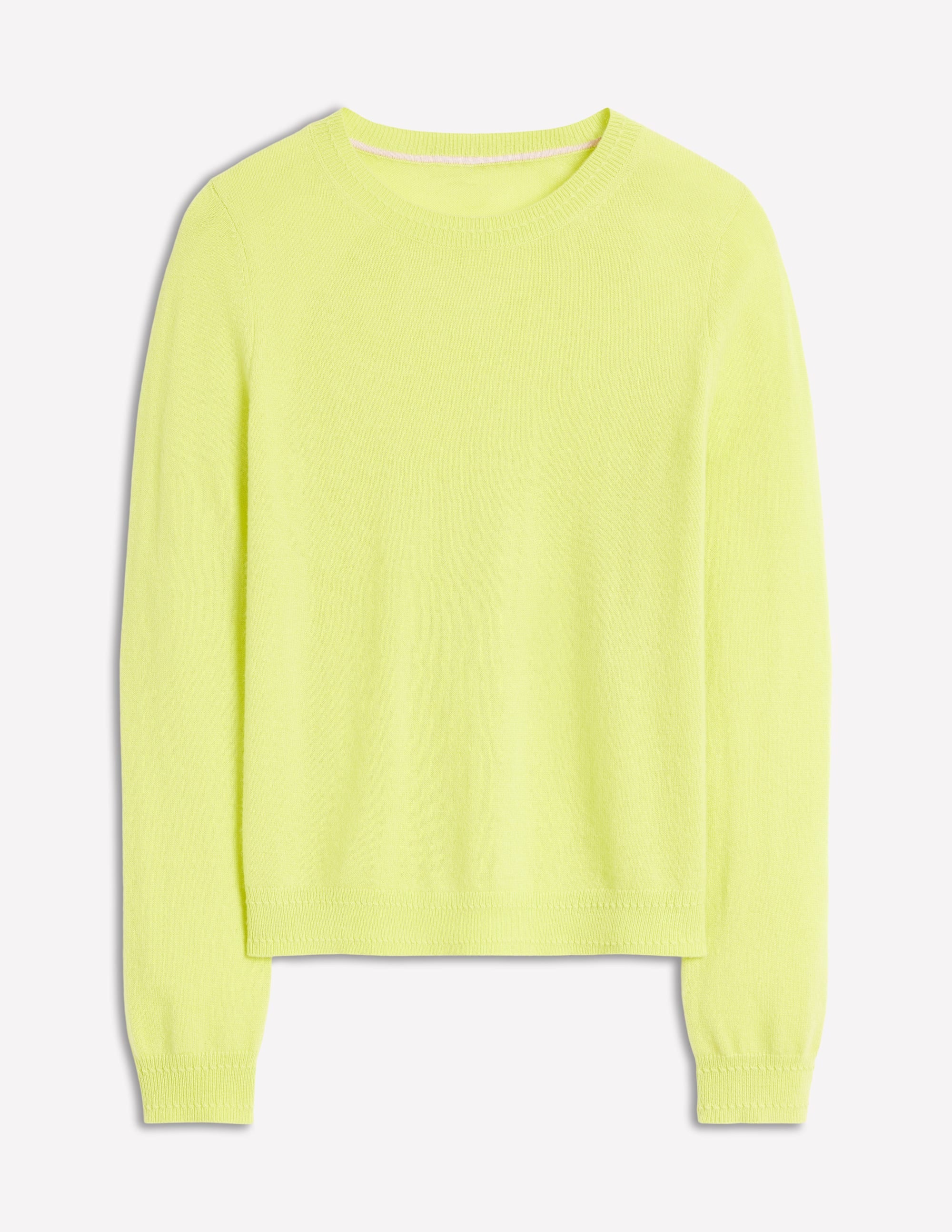 Eva Cashmere Crew Neck Jumper-Soda Yellow - Image 6