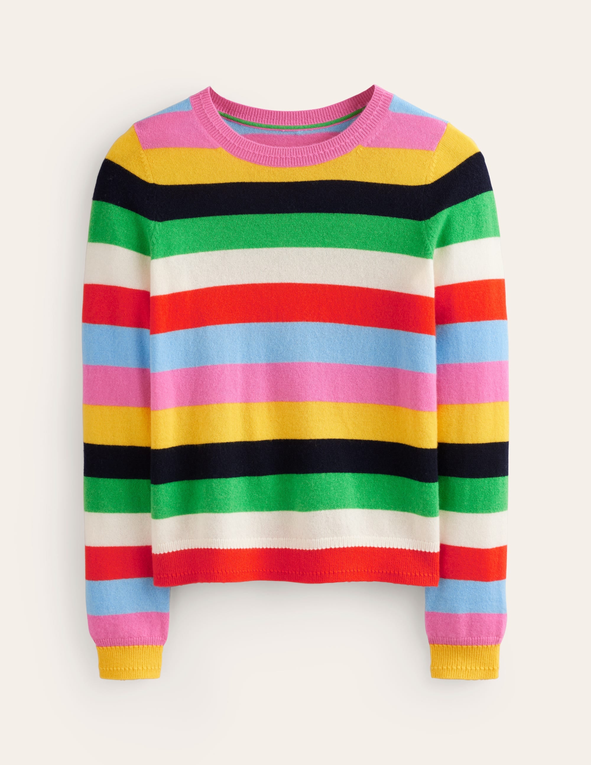 Eva Cashmere Crew Neck Sweater-Air Blue, Party Pink - Image 5
