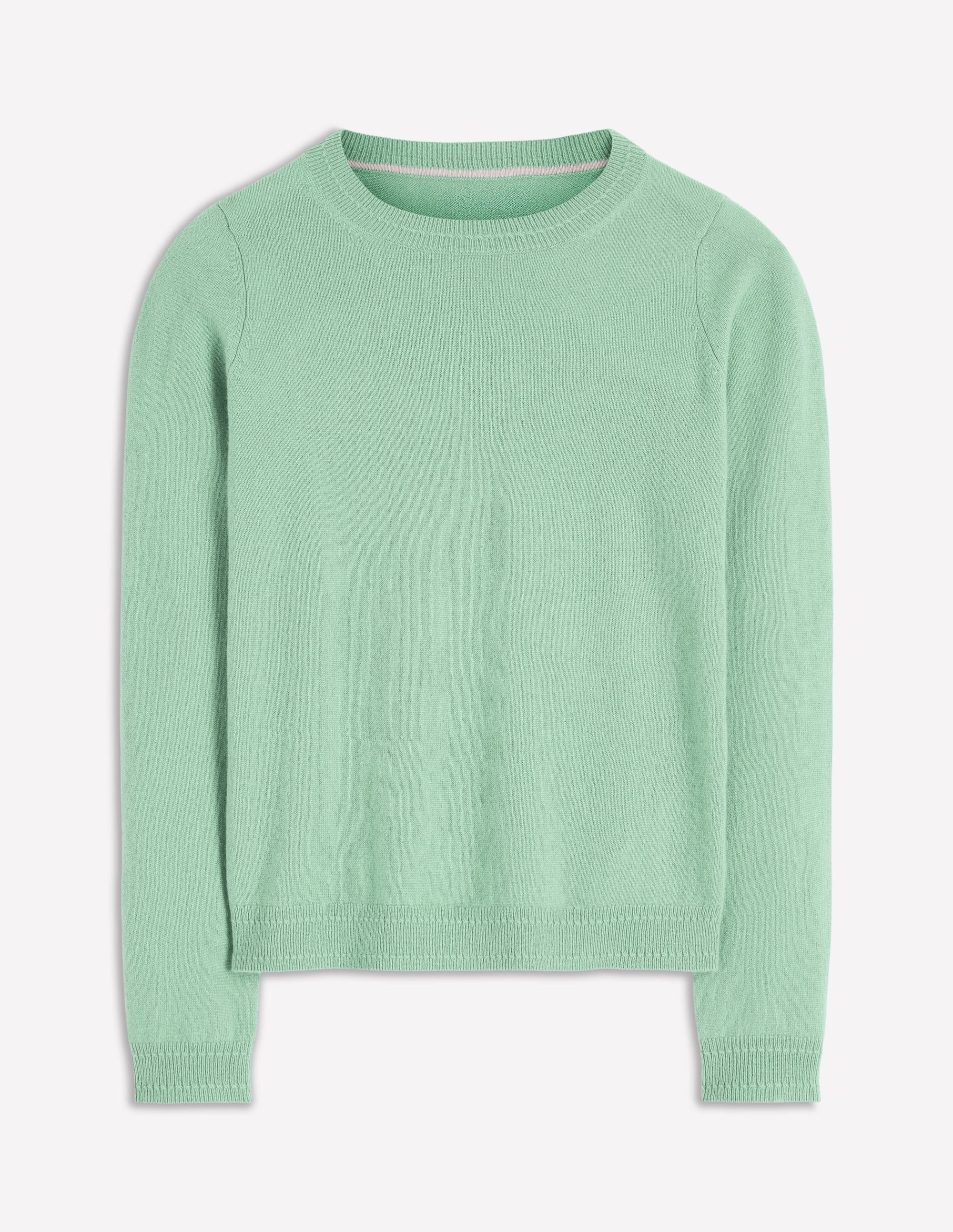 Eva Cashmere Crew Neck Sweater-Celadon Blue - Image 5