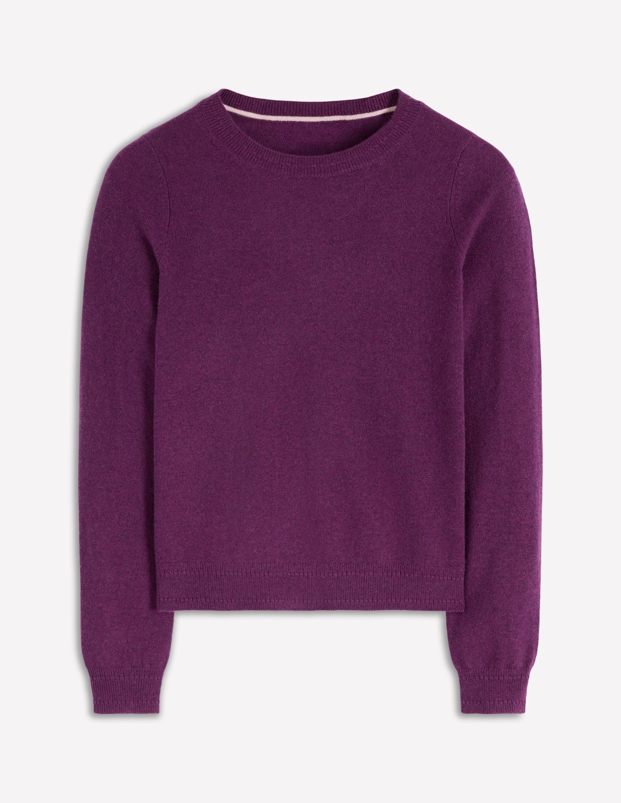 Eva Cashmere Crew Neck Sweater-Plum Melange - Image 6