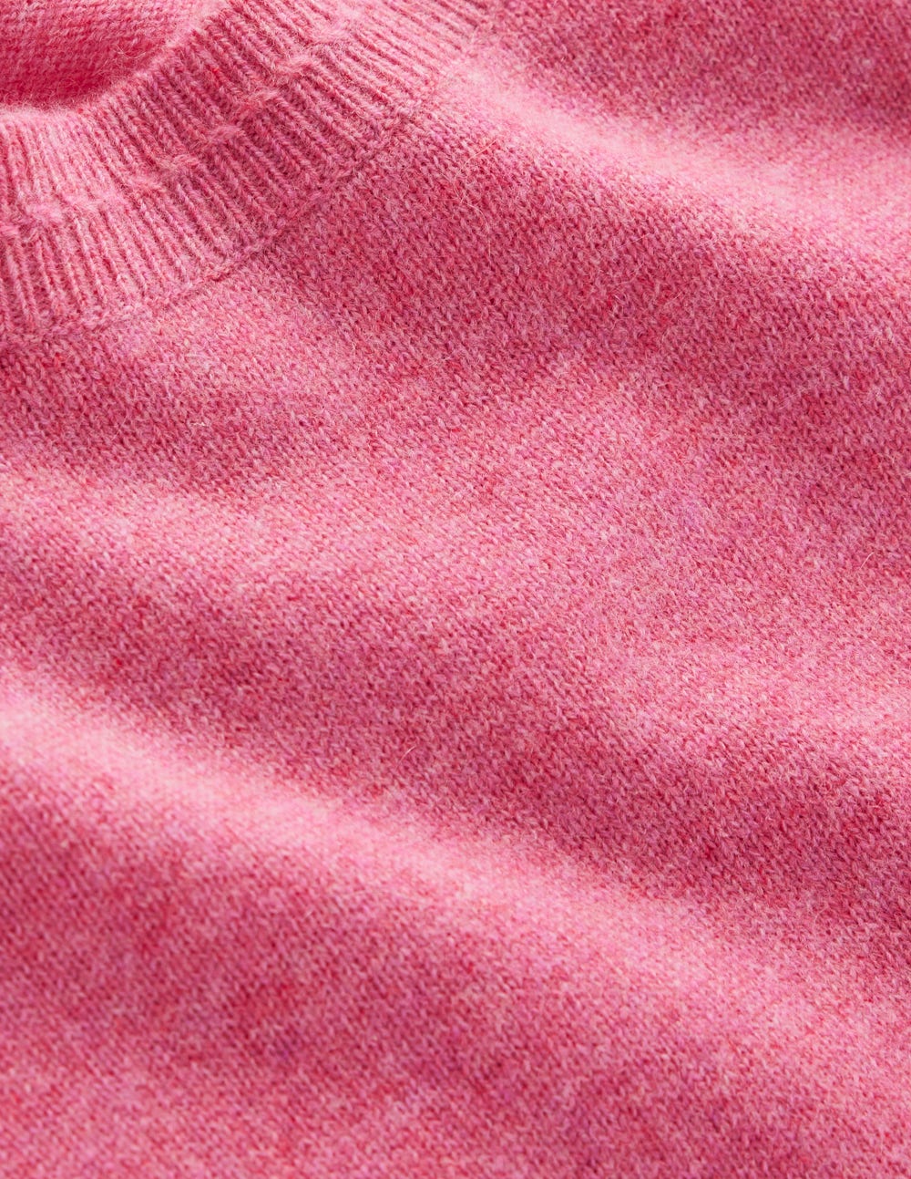 Eva Cashmere Crew Neck Sweater-Rose Pink Melange - Image 6