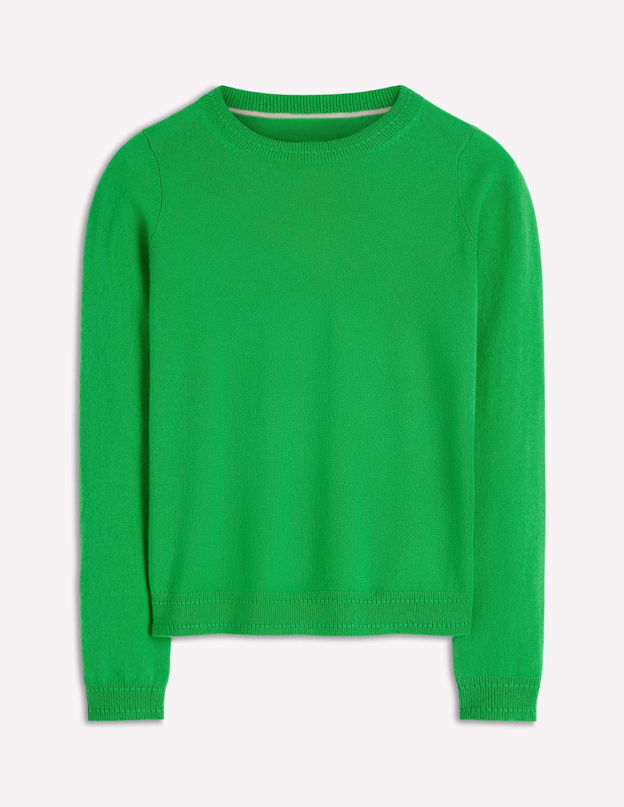 Eva Cashmere Crew Neck Sweater-Sapling Green - Image 6