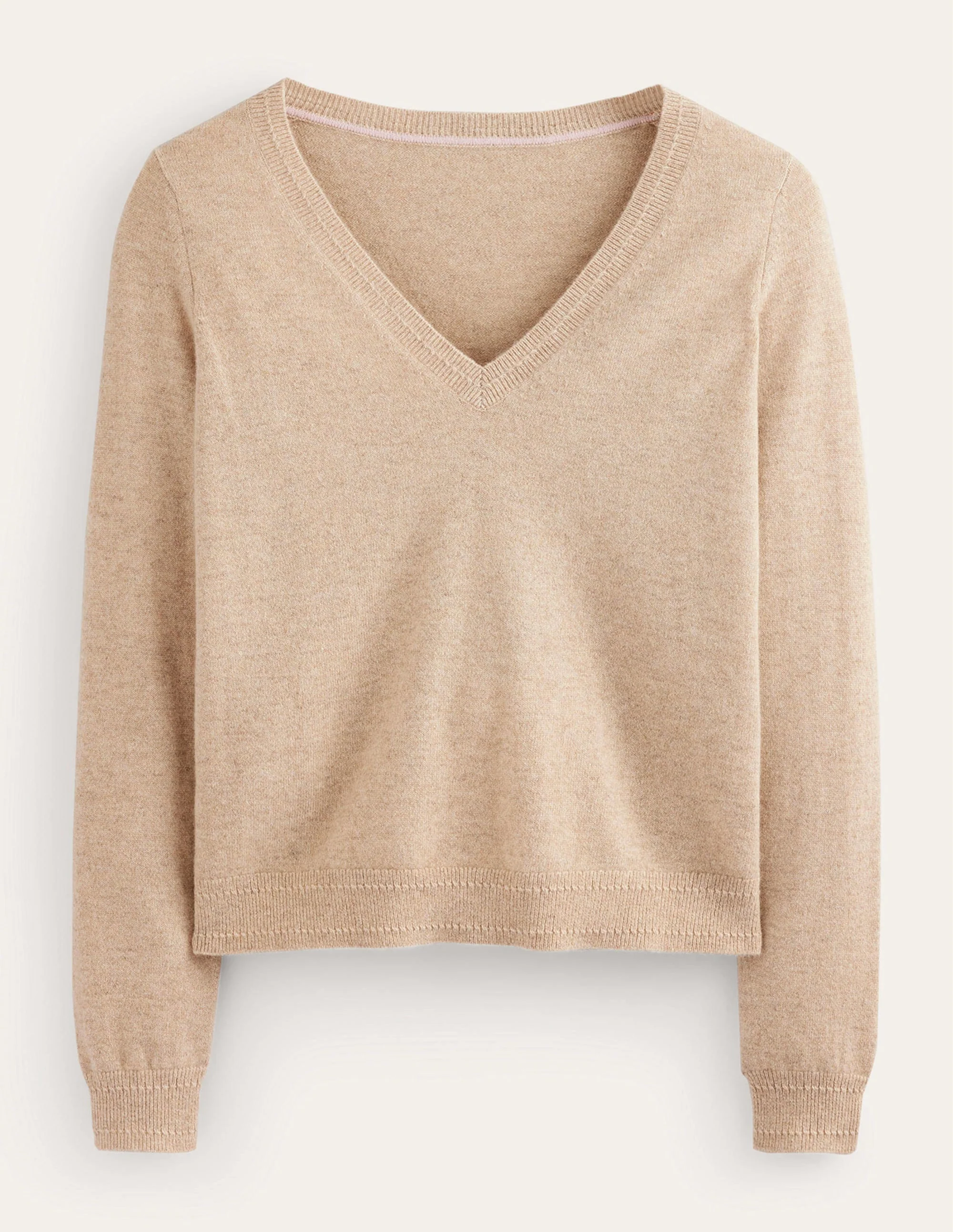 Eva Cashmere V-Neck Sweater-Chinchilla Melange - Image 6