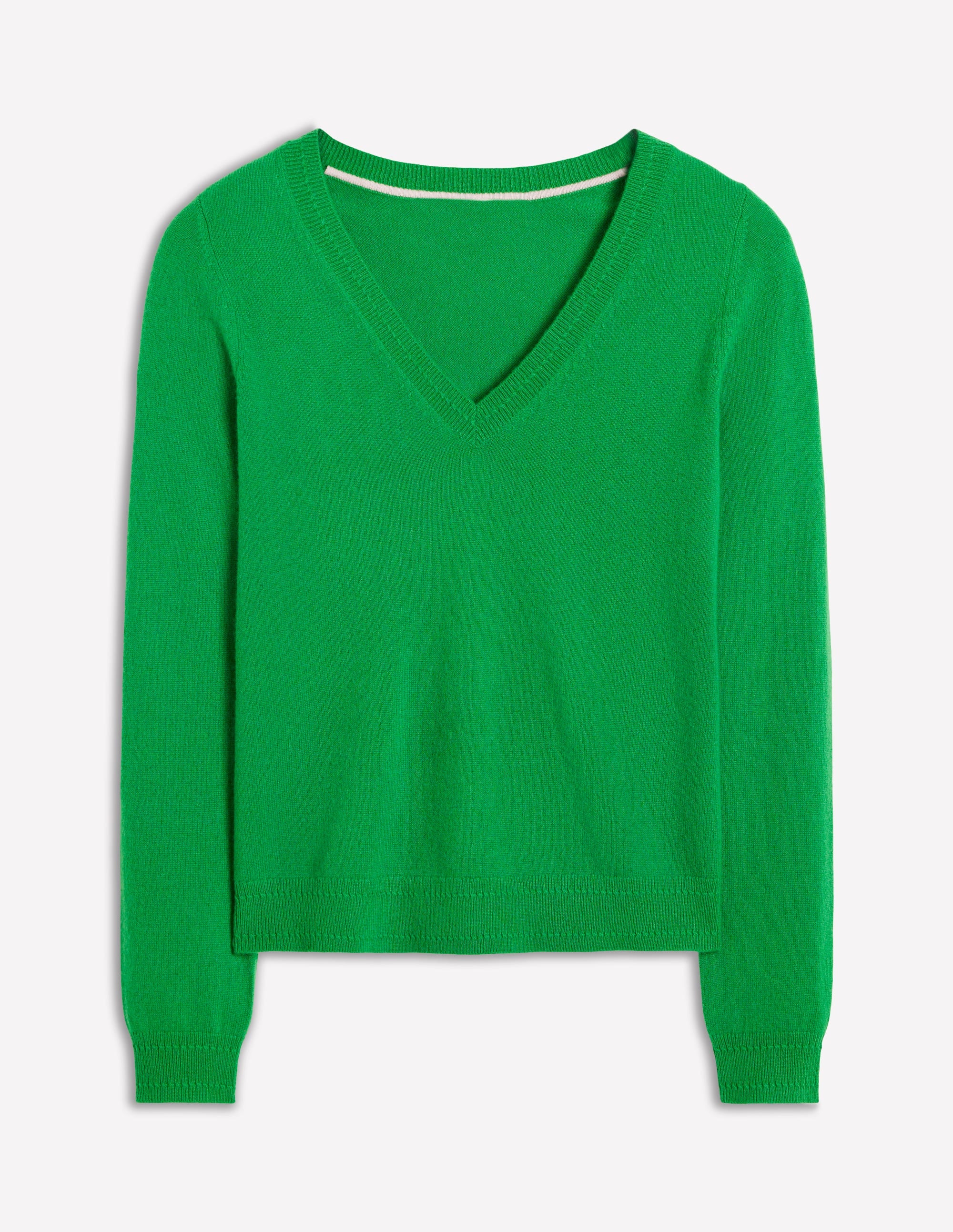Eva Cashmere V-Neck Sweater-Paradise Green - Image 5