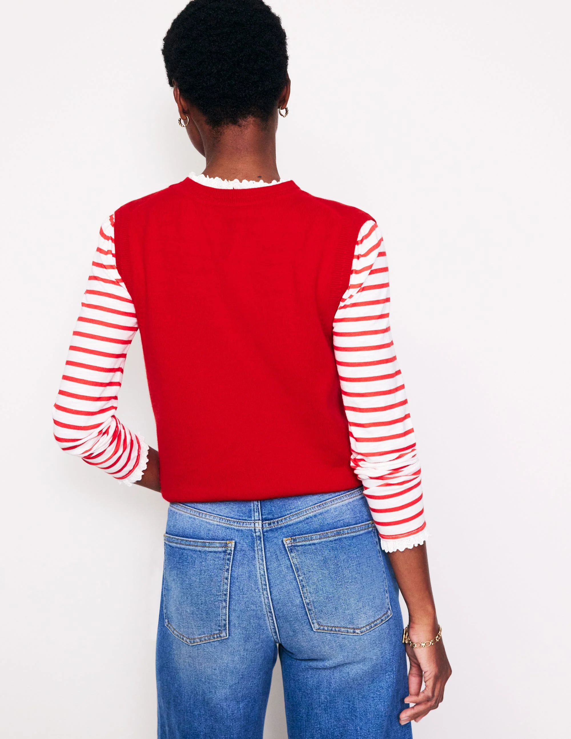 Eva Cashmere Vest-Rouge Red - Image 3
