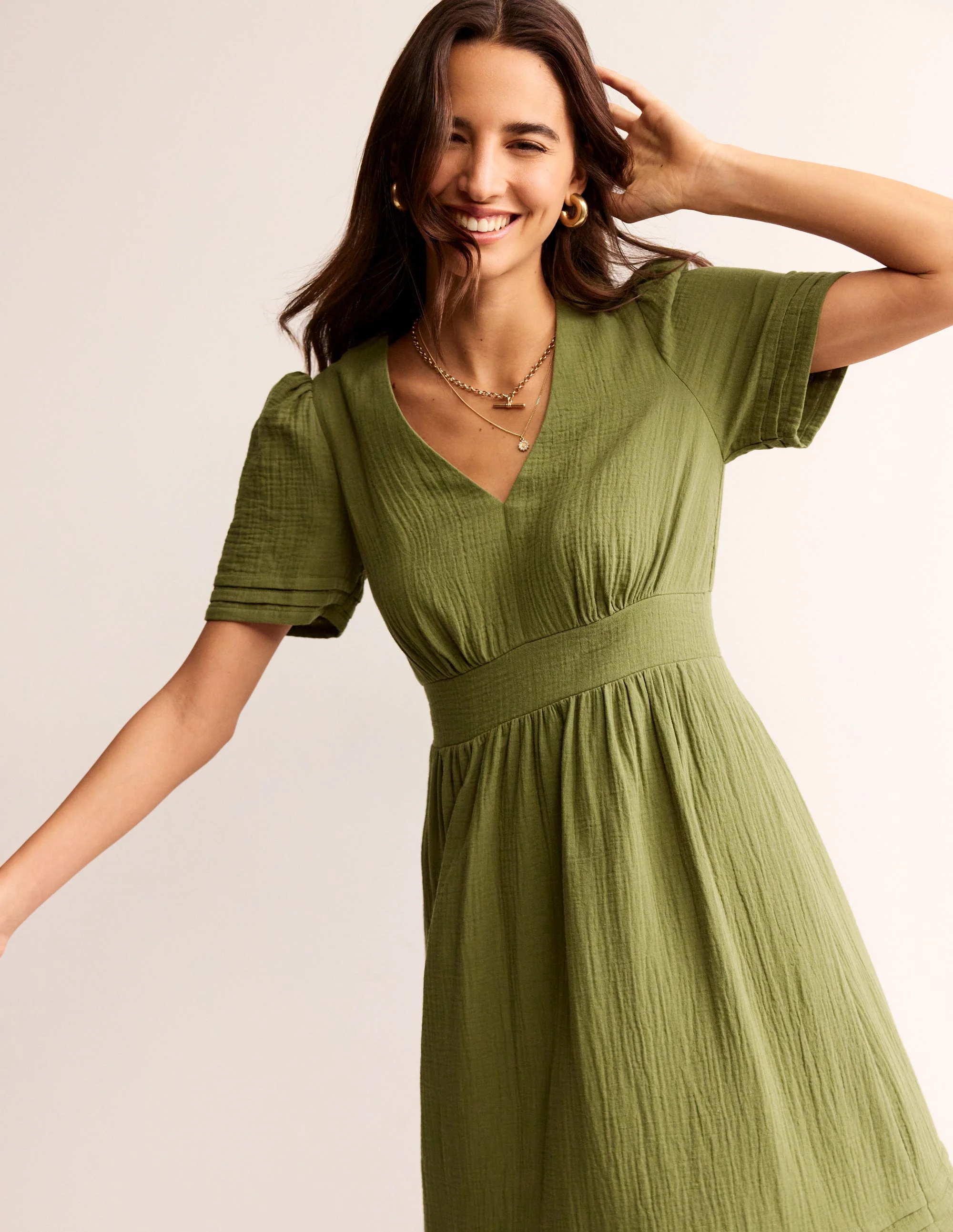 Eve Double Cloth Midi Dress-Mayfly