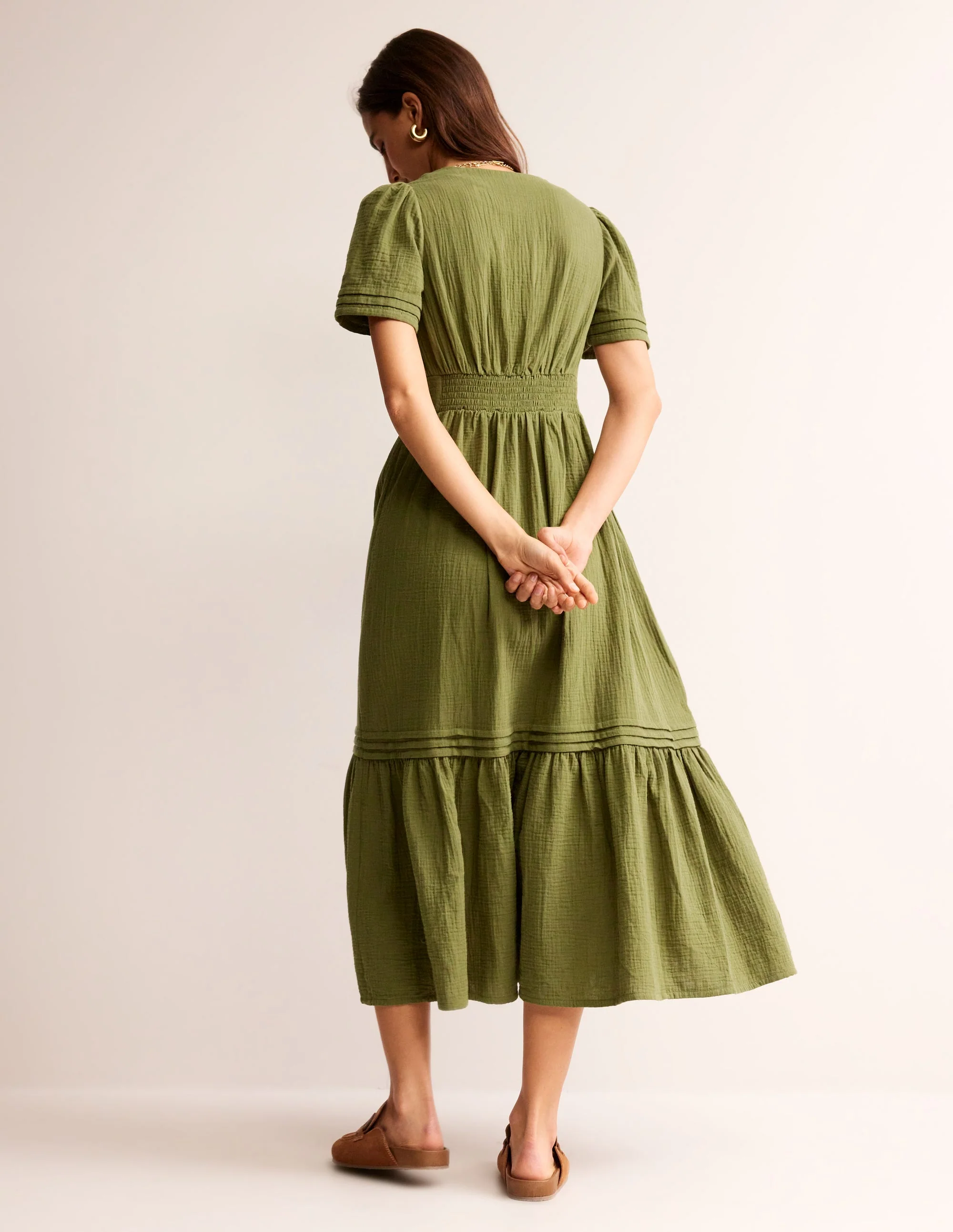 Eve Double Cloth Midi Dress-Mayfly - Image 3
