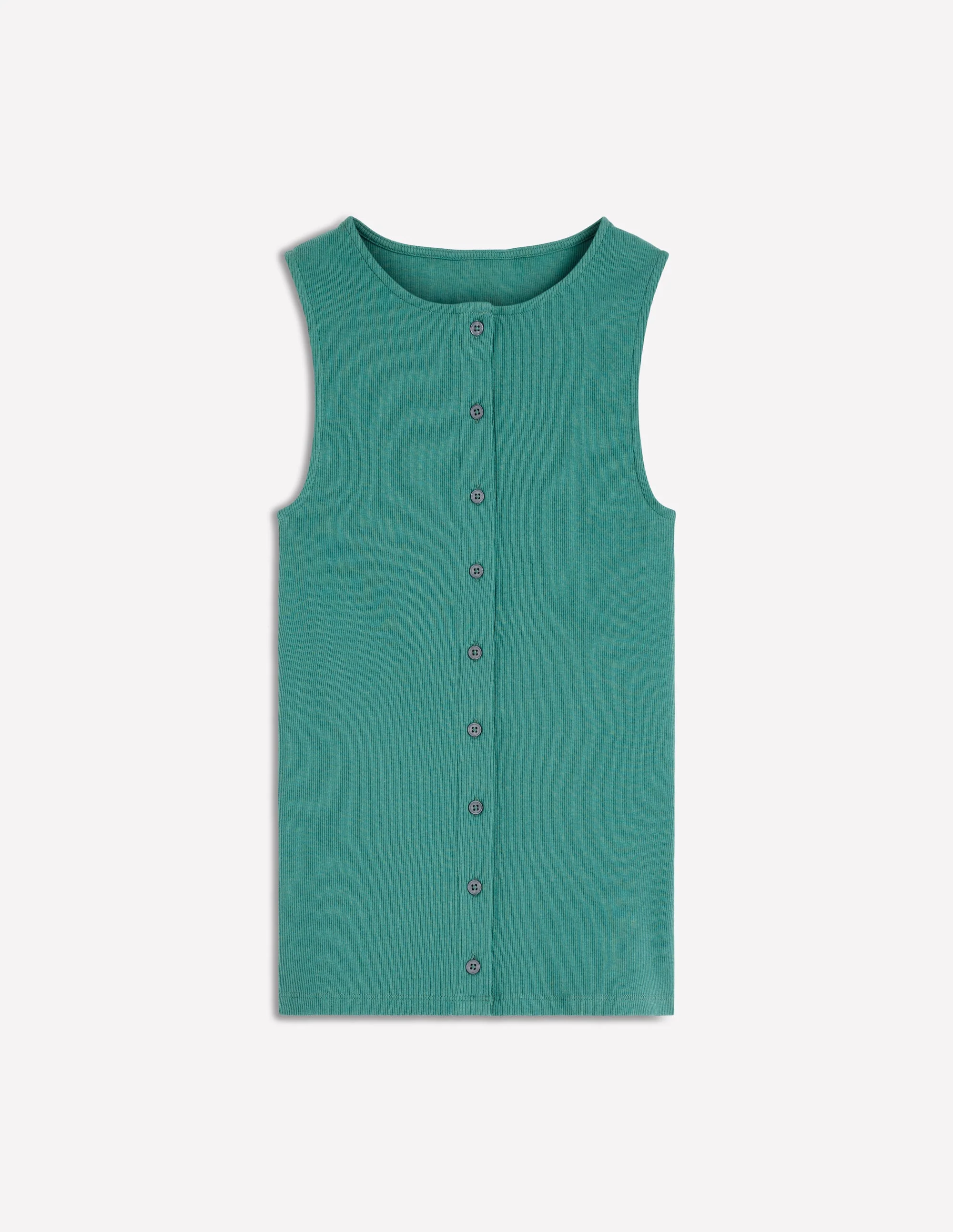 Evie Button Through Rib Vest-Deep Sea - Image 6