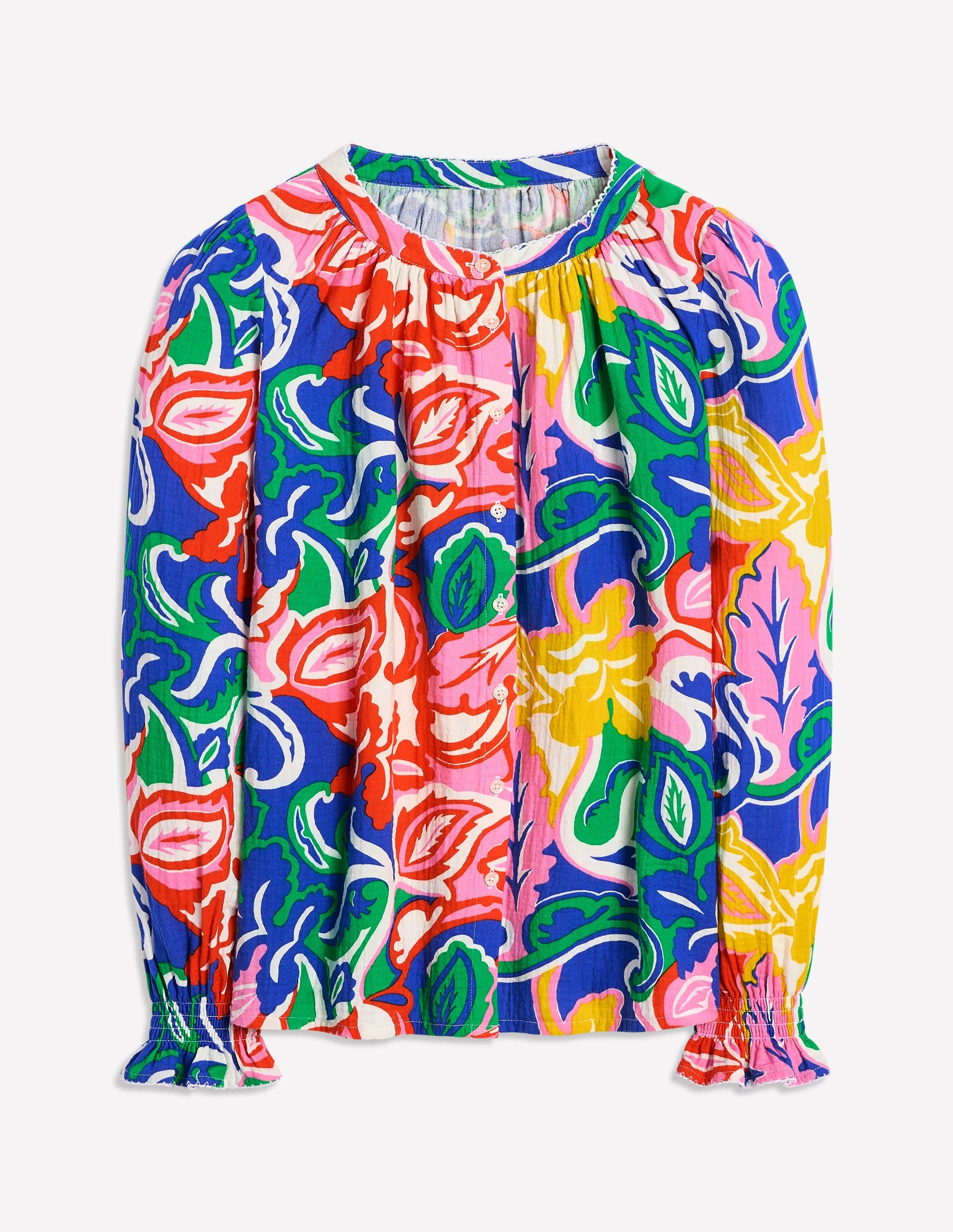 Evie Double Cloth Top-Multi, Foliage Twirl - Image 5