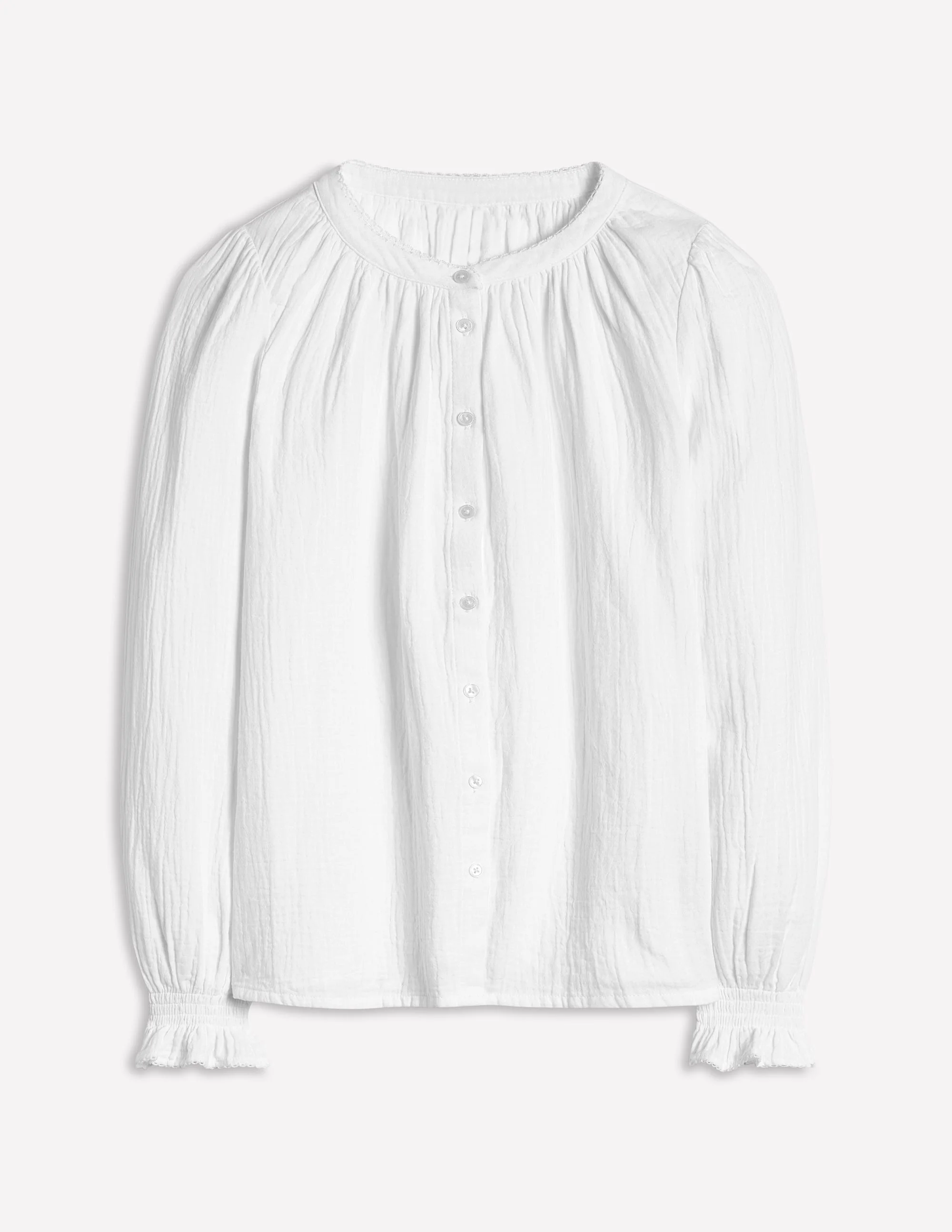 Evie Double Cloth Top-White - Image 5