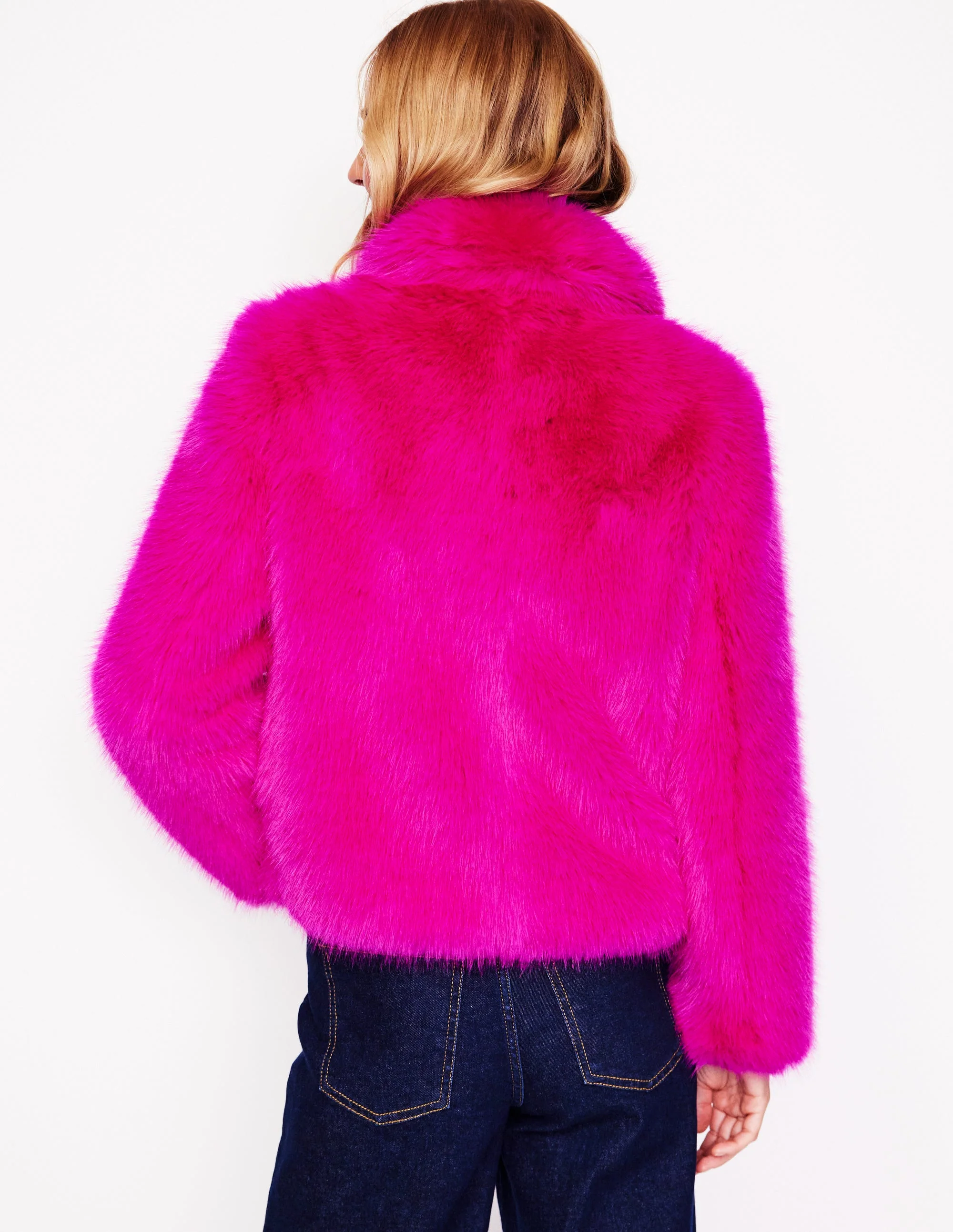 Faux-Fur Coat-Pink - Image 3
