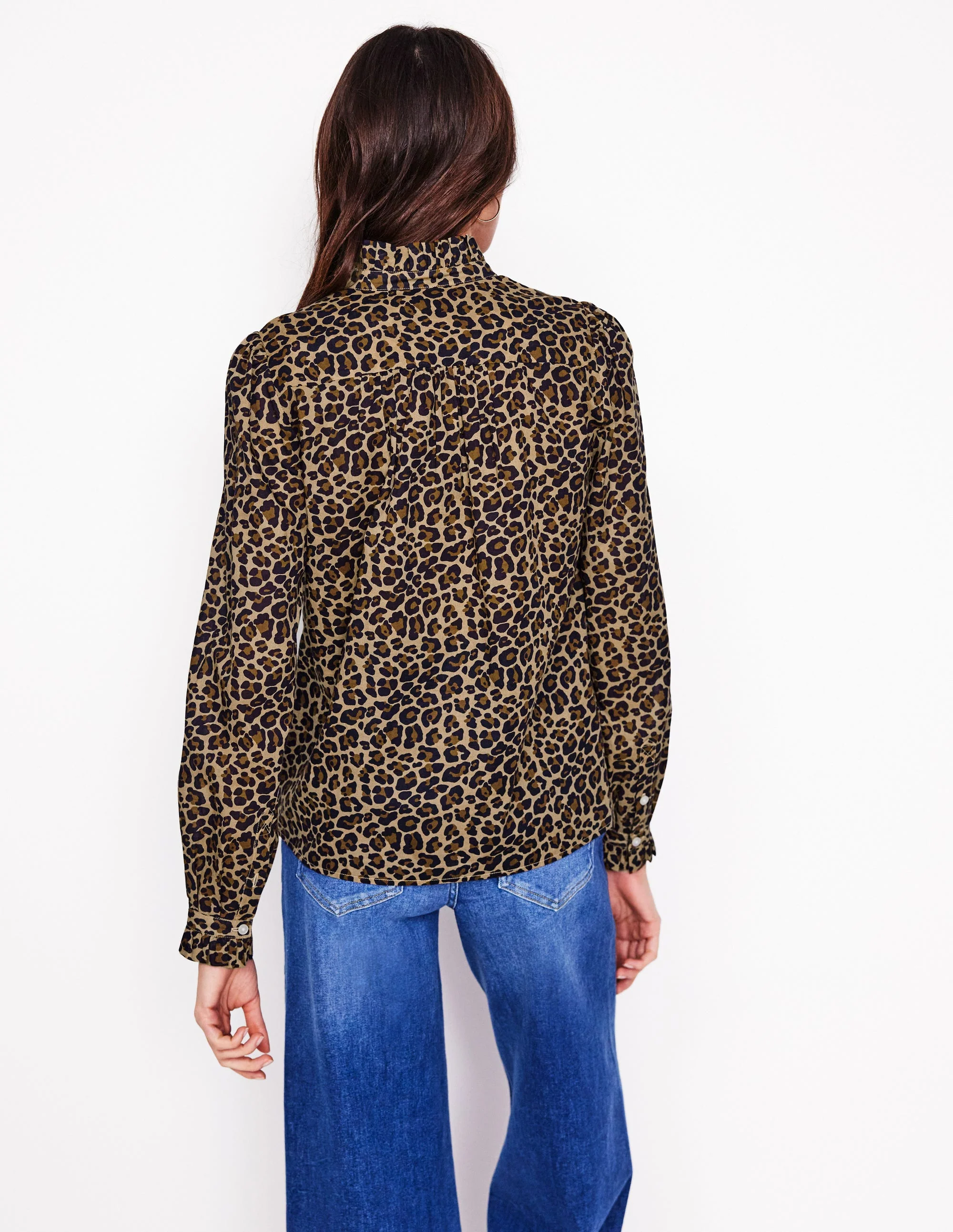 Felicity Cotton Blouse-Camel, Cheetah Pop - Image 3