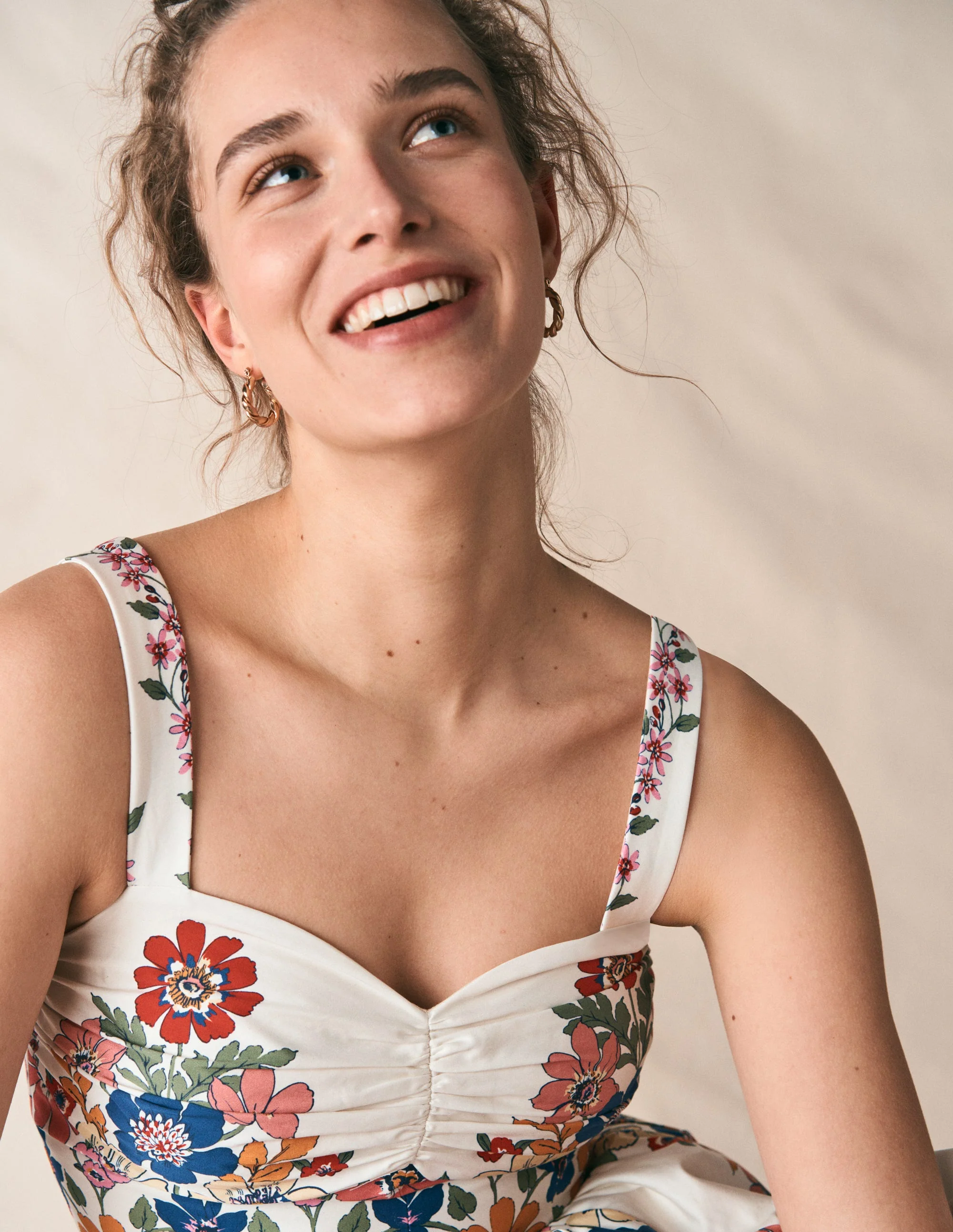 Fit and Flare Midi Dress-Multi Meadow Flowers Lattice - Image 2