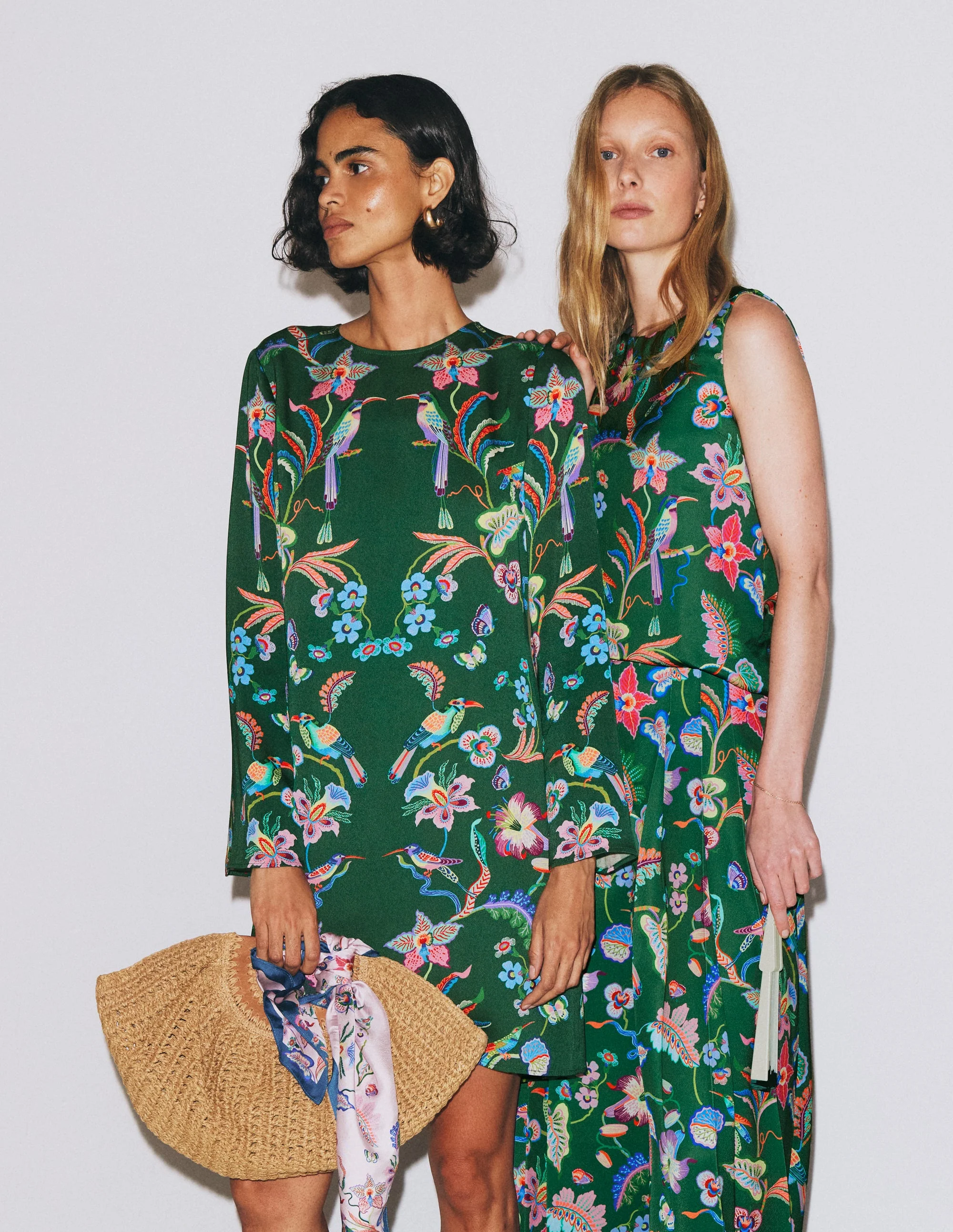 Flared Sleeve Shift Dress-Hunter Green, Orchid Canopy - Image 6