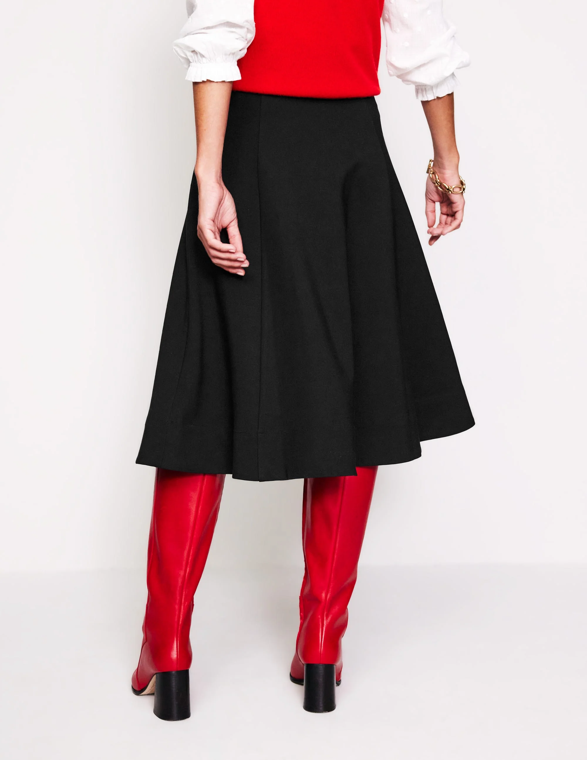 Flippy Ponte Midi Skirt-Black - Image 3