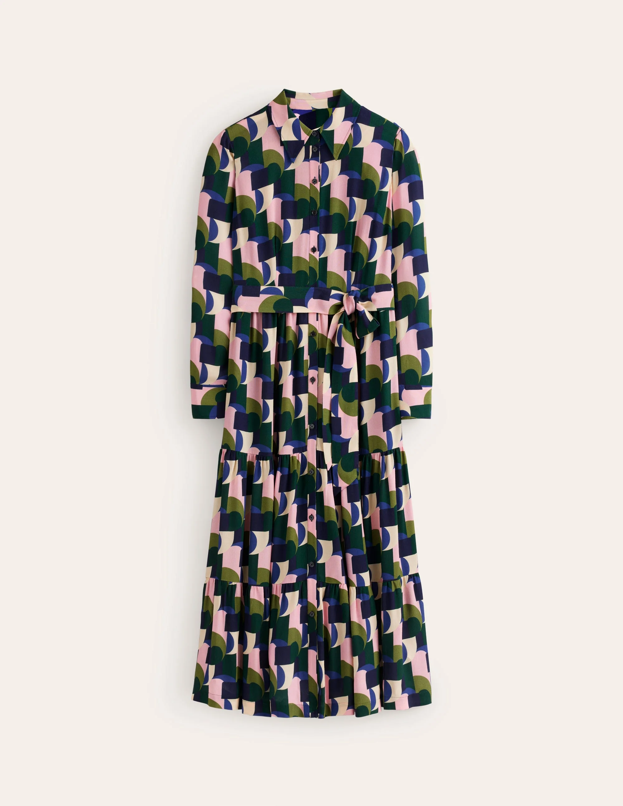 Flo Midi Shirt Dress-Botanic Garden, Geometric - Image 8