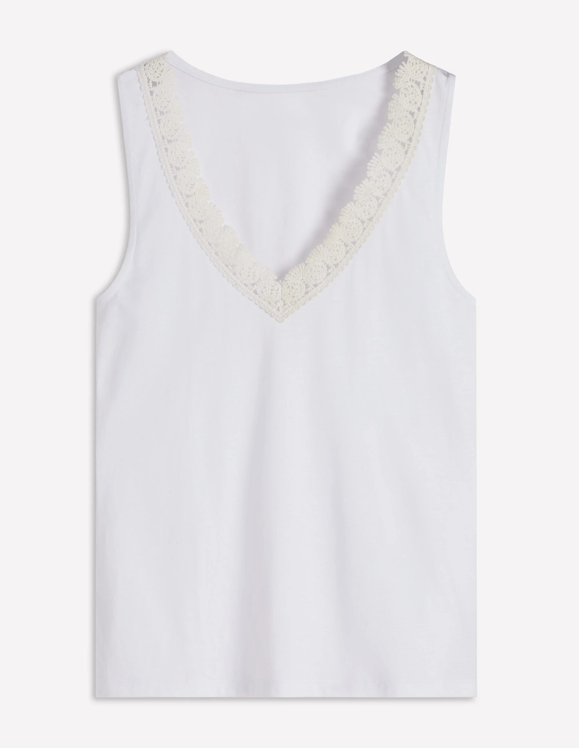 Flora Lace Trim Supersoft Tank-Brilliant White - Image 5