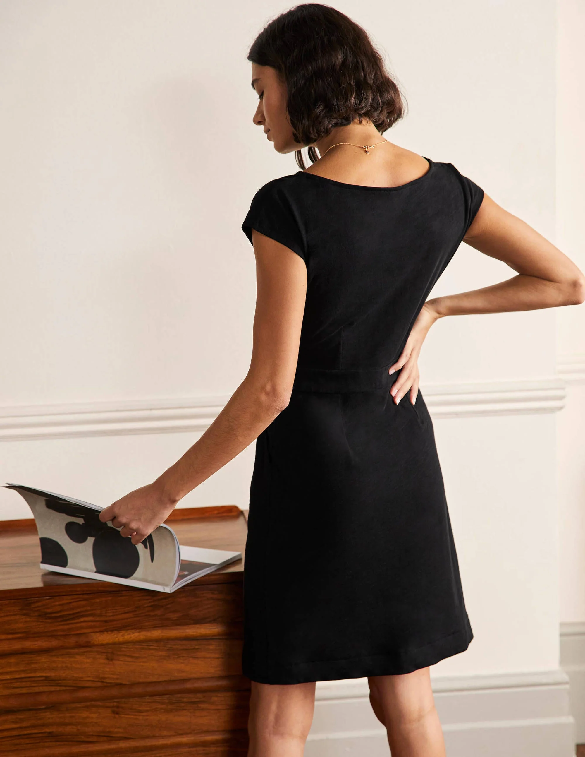 Florrie Jersey Dress-Black - Image 3
