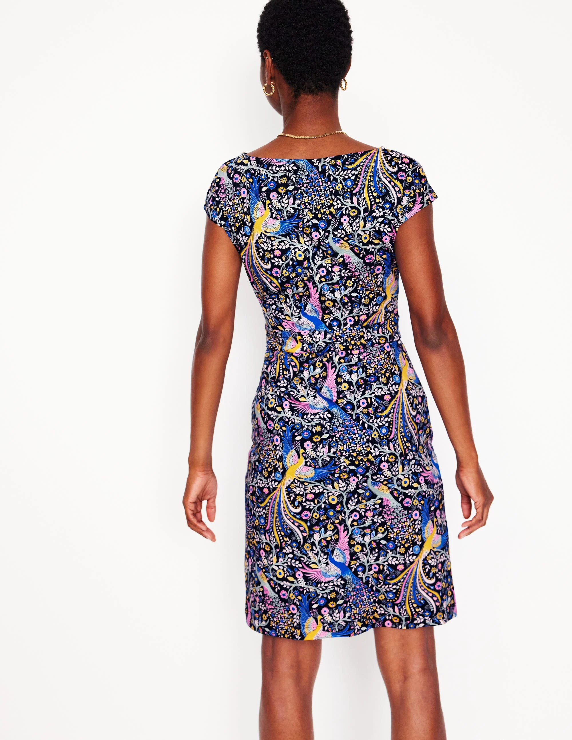 Florrie Jersey Dress-French Navy,Enchanting Peacock - Image 3