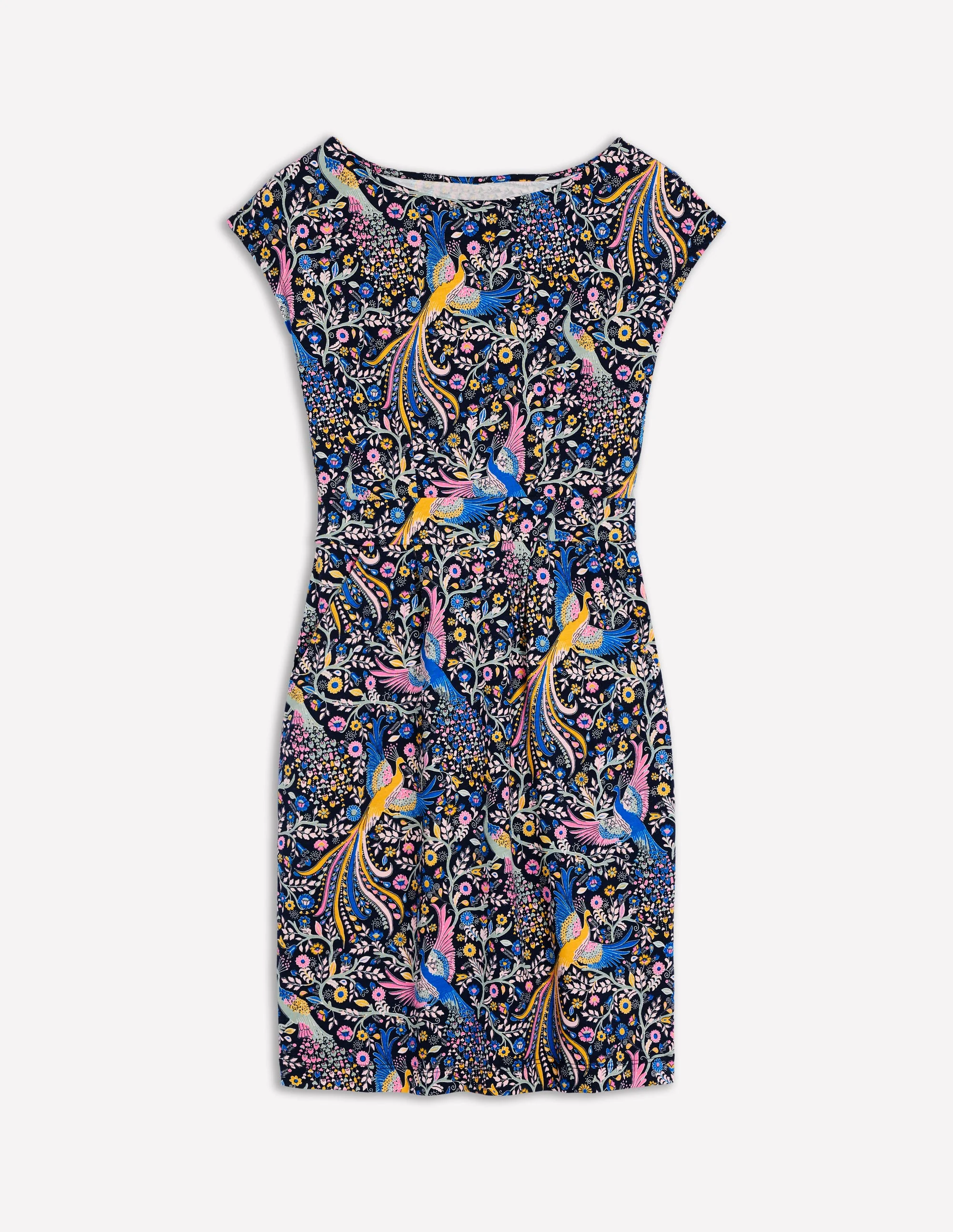 Florrie Jersey Dress-French Navy,Enchanting Peacock - Image 5