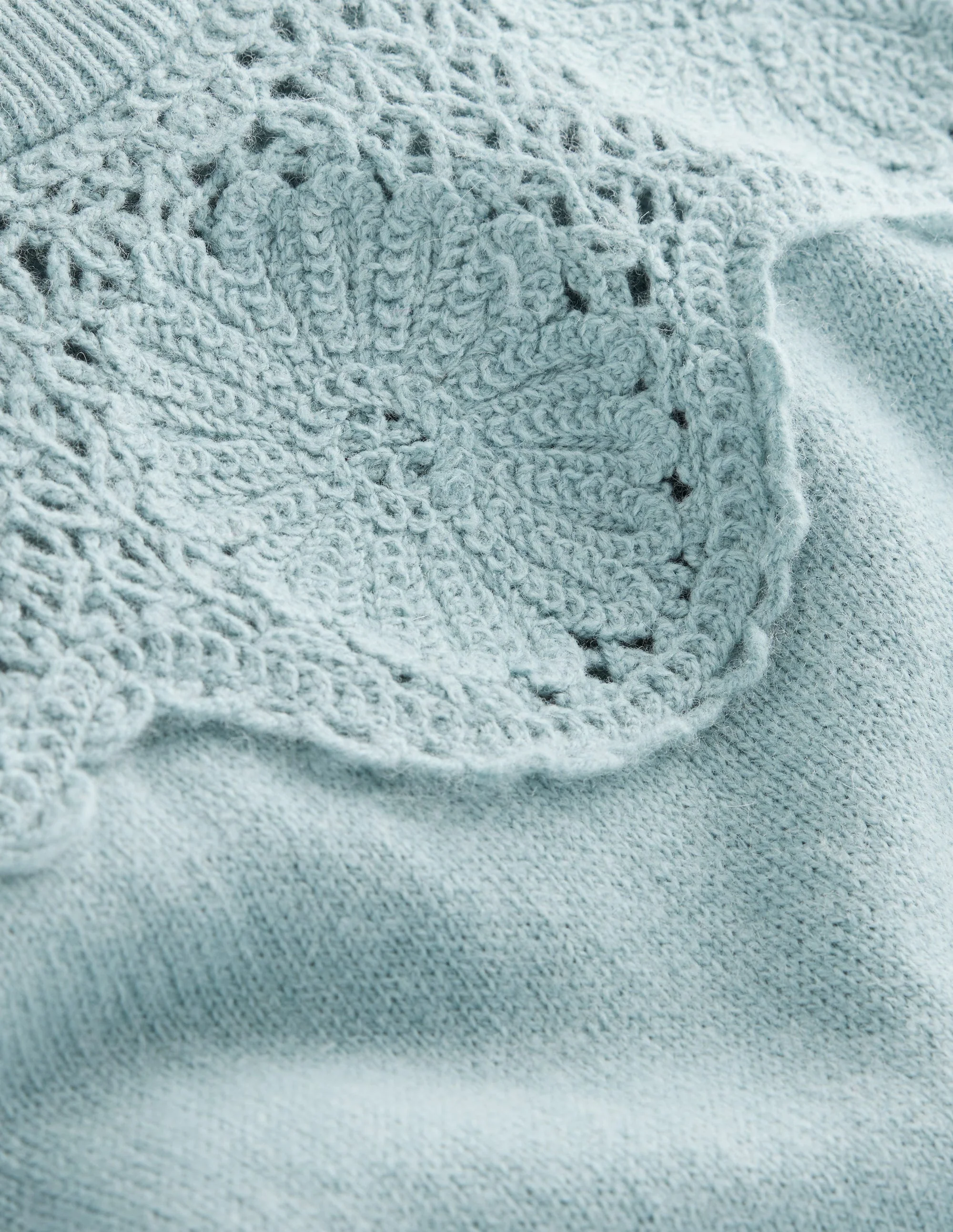 Flower Motif Sweater-Seamist Blue Melange - Image 6