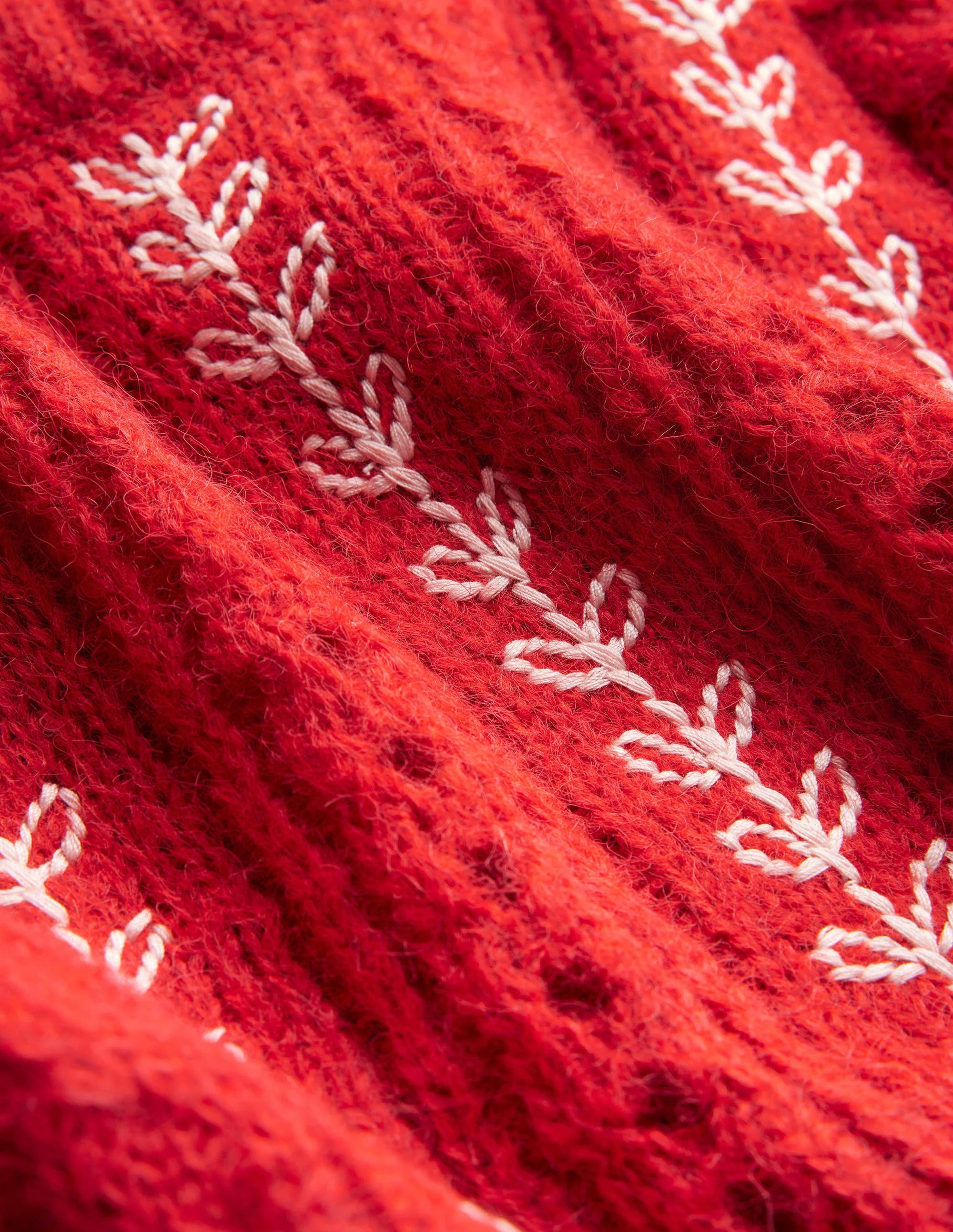 Fluffy Embroidery Sweater-Tomato - Image 6