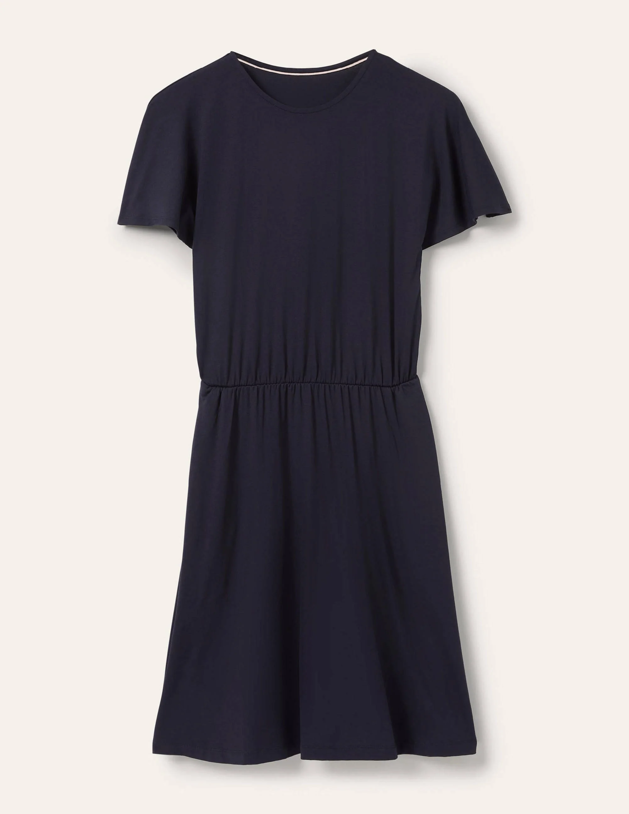 Flutter Sleeve Jersey Dress-Navy - Image 5