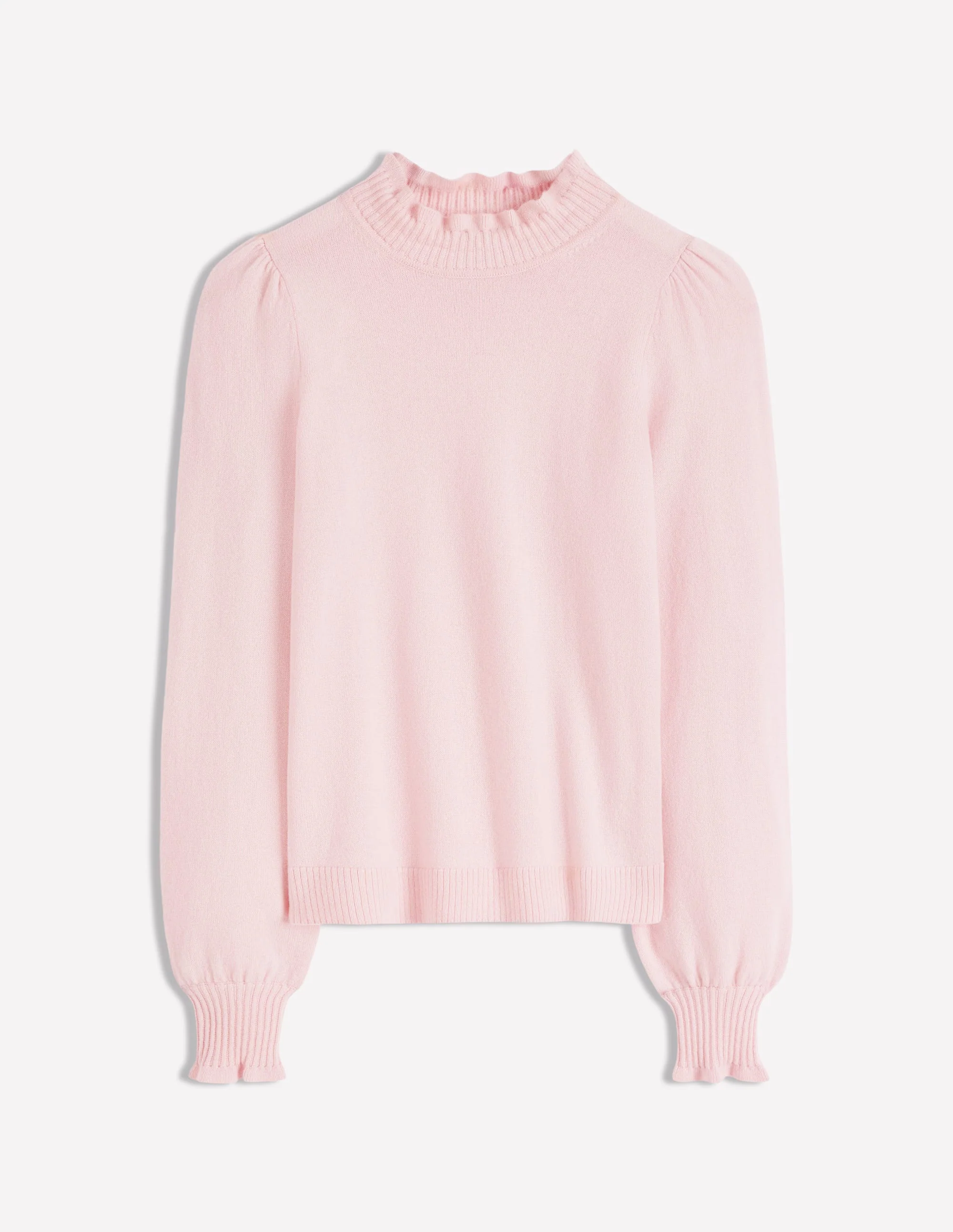Frill Trim Cashmere Sweater-Chalk Pink - Image 6