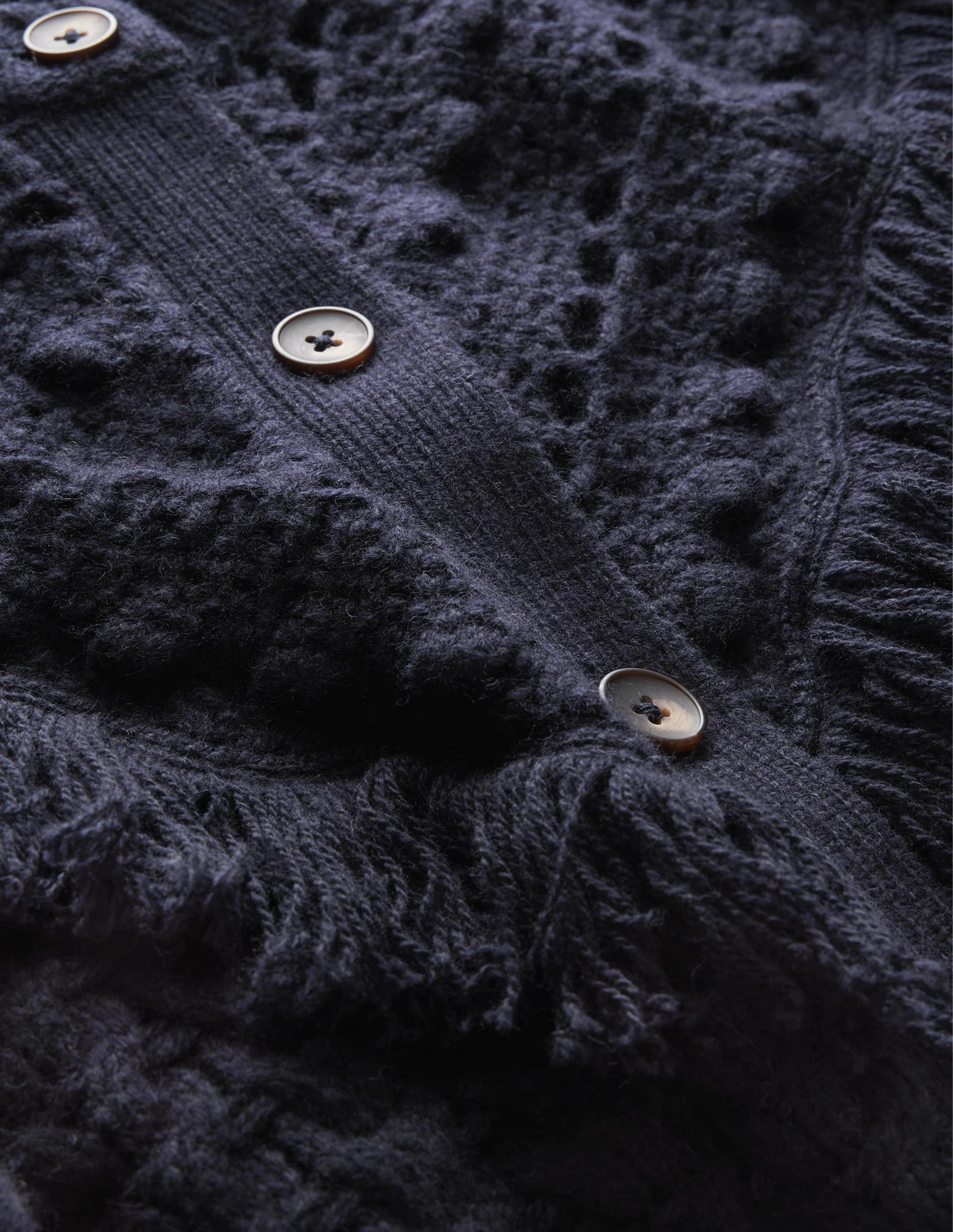 Fringe Detail Cardigan-Navy - Image 7