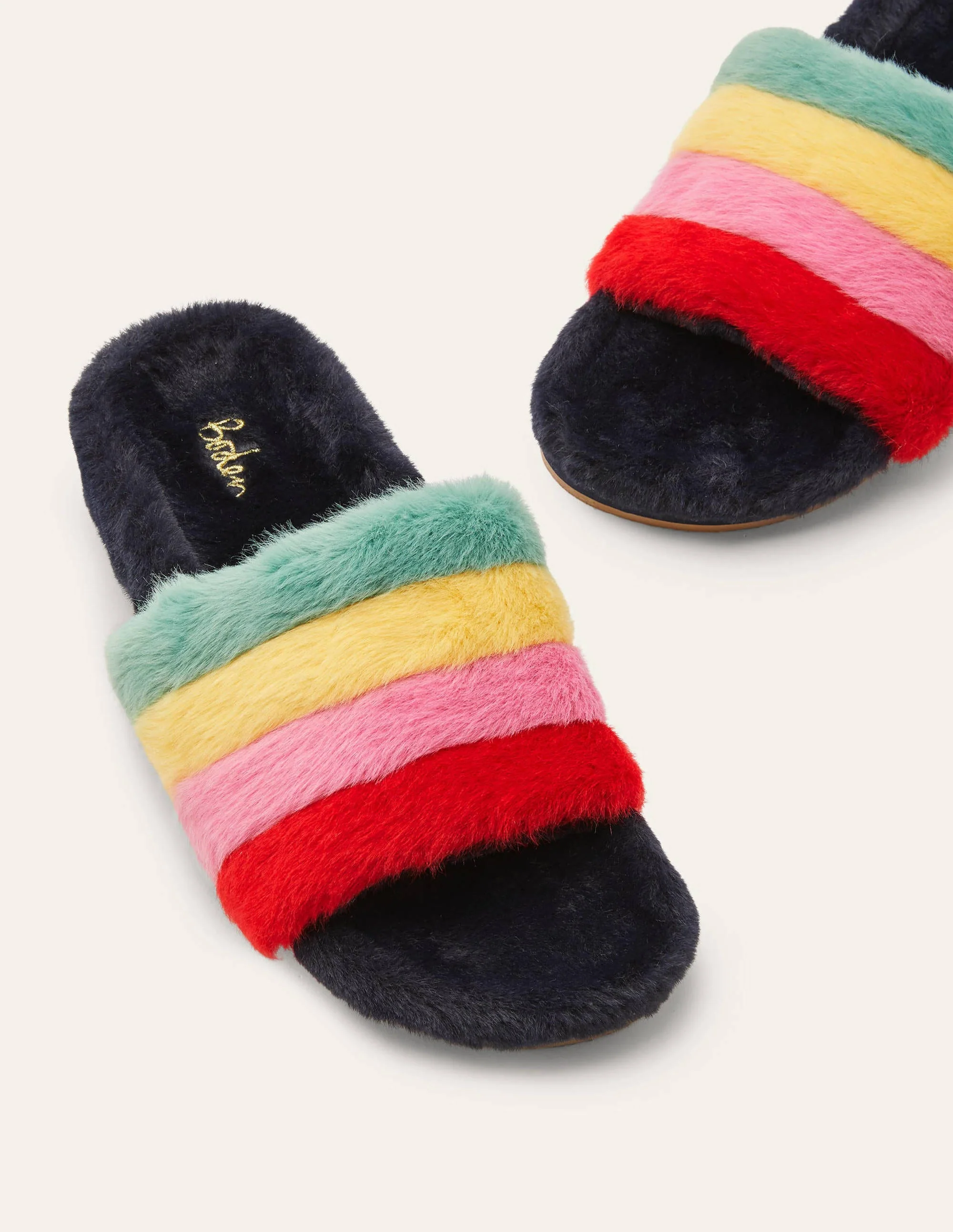 Fur Slider Slippers-Multi - Image 4