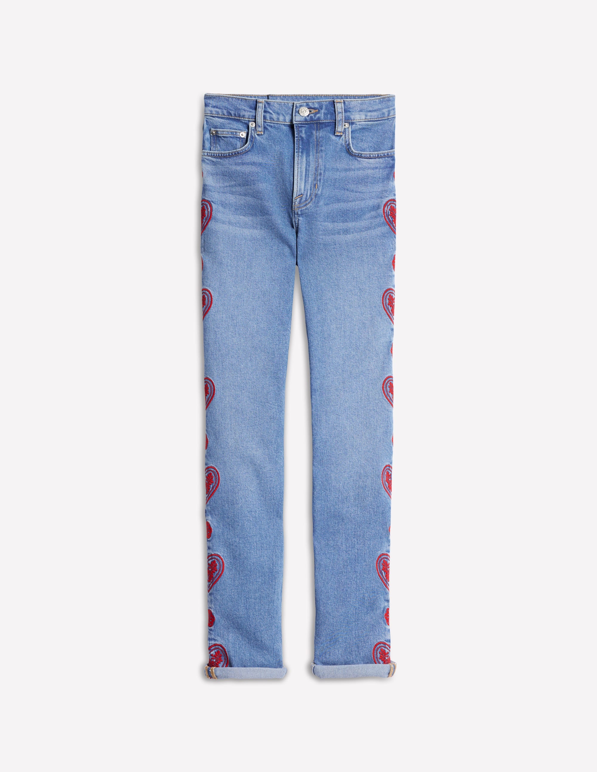 Girlfriend Jeans-Heart Embroidery - Image 2
