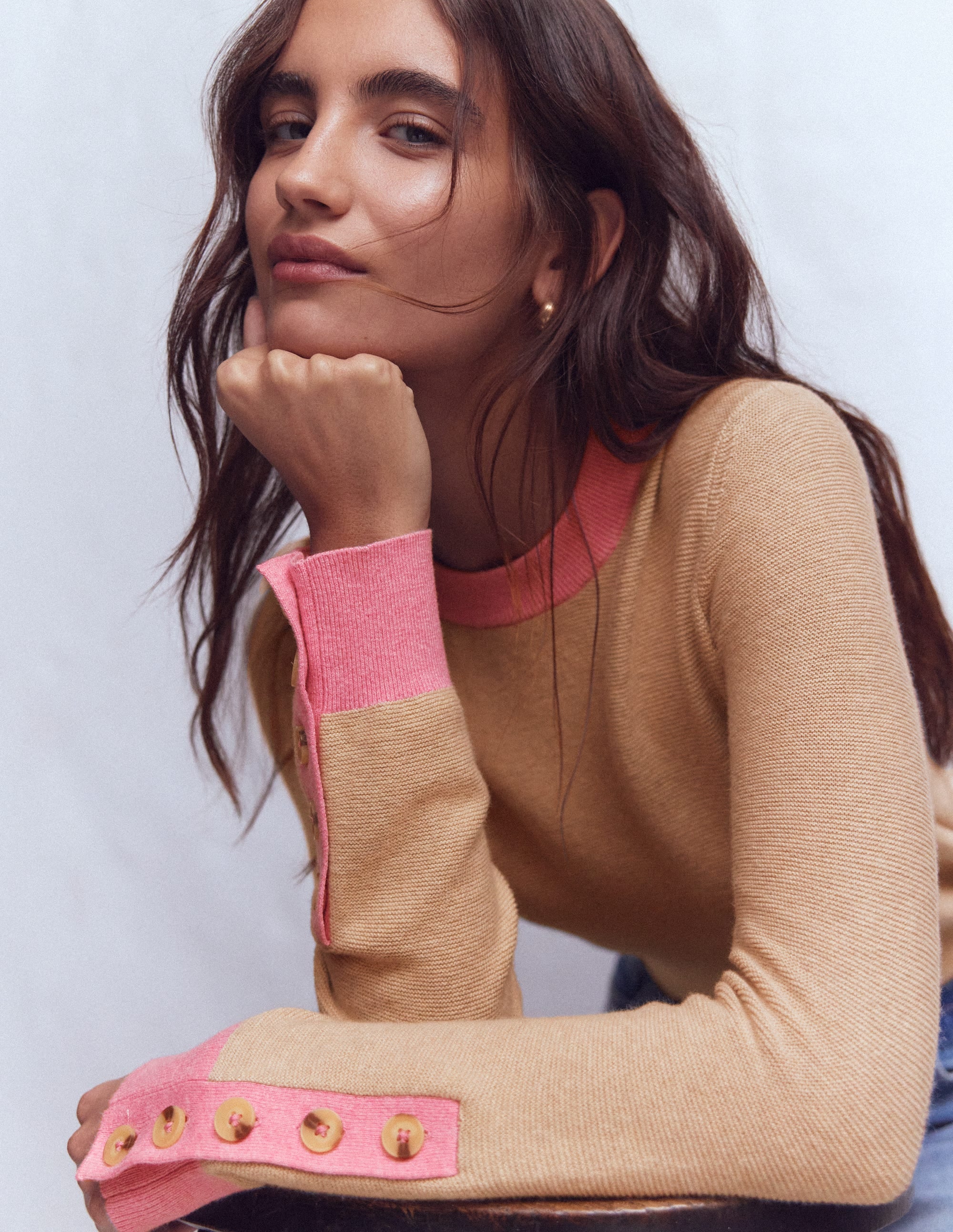 Grace Colour Block Sweater-Vellum