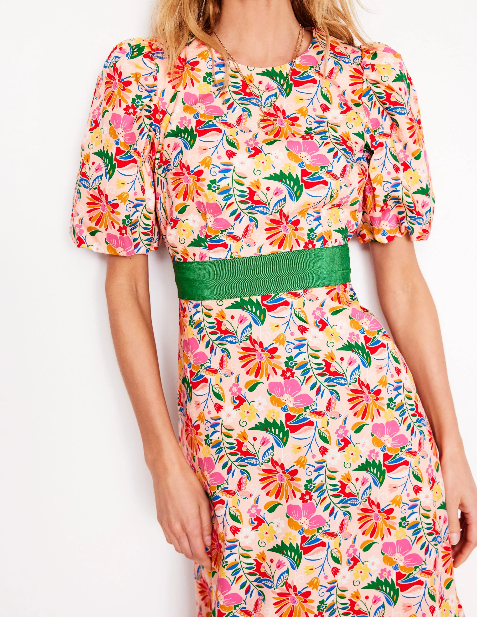 Grosgrain Waist Dress-Multi, Wildflower Trail - Image 2