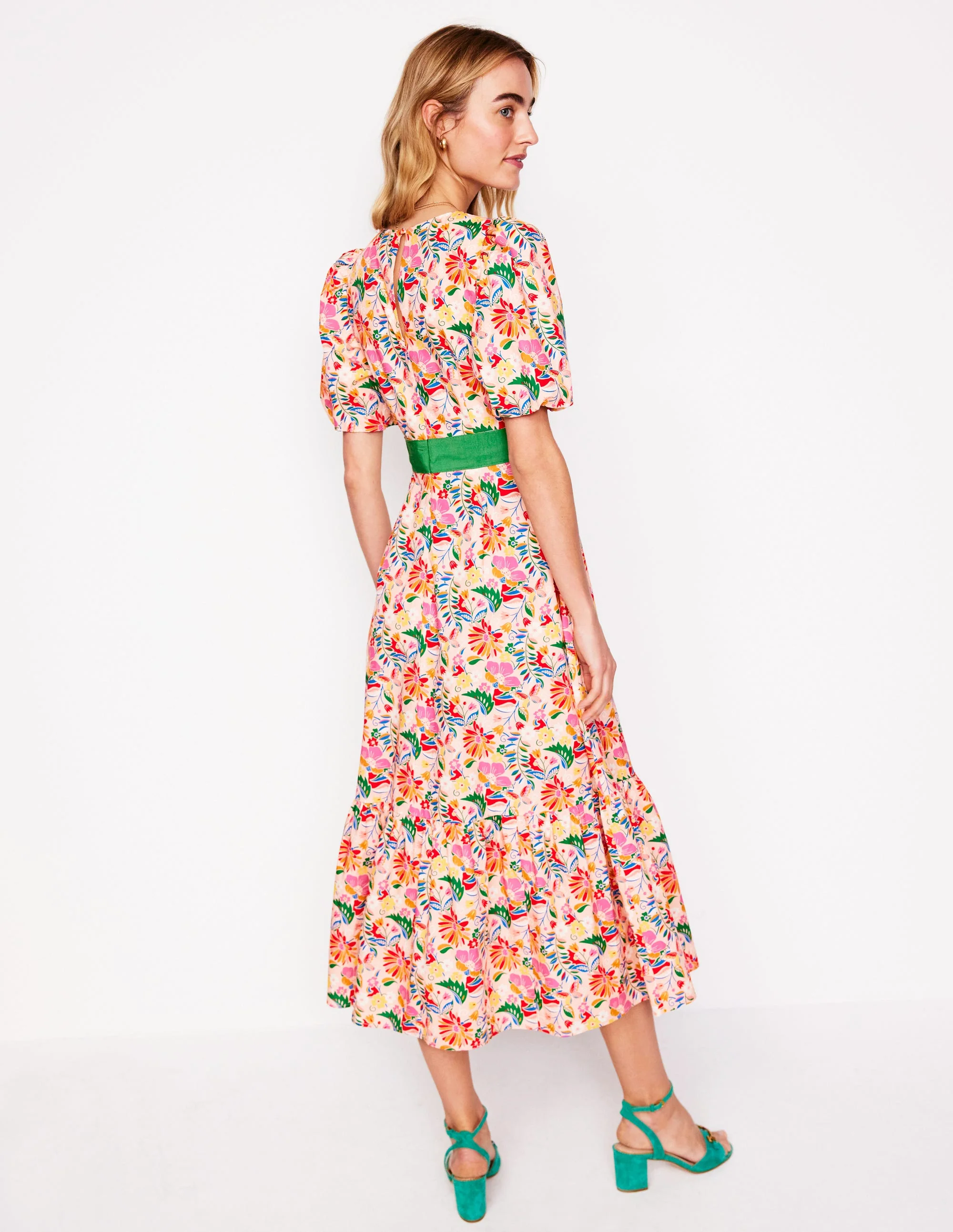 Grosgrain Waist Dress-Multi, Wildflower Trail - Image 3