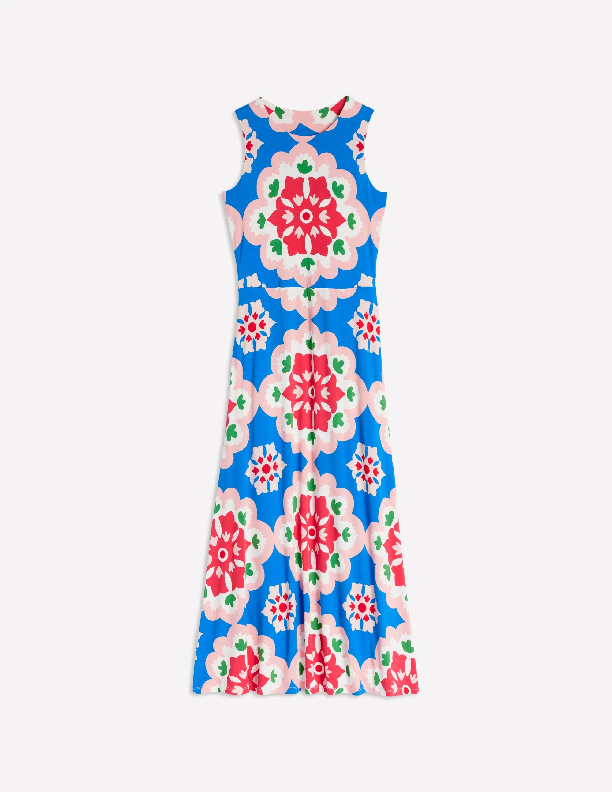 Grown On Tie Trapeze Dress-Cerulean Blue, Bloom Geo - Image 6
