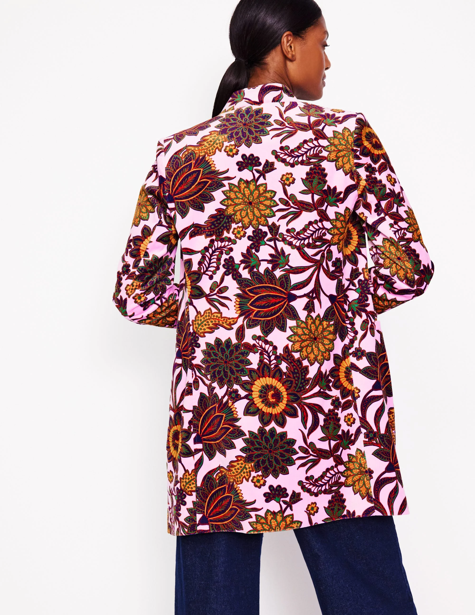 Hamilton Velvet Coat-Mauve Mist, Ornate Bud - Image 4