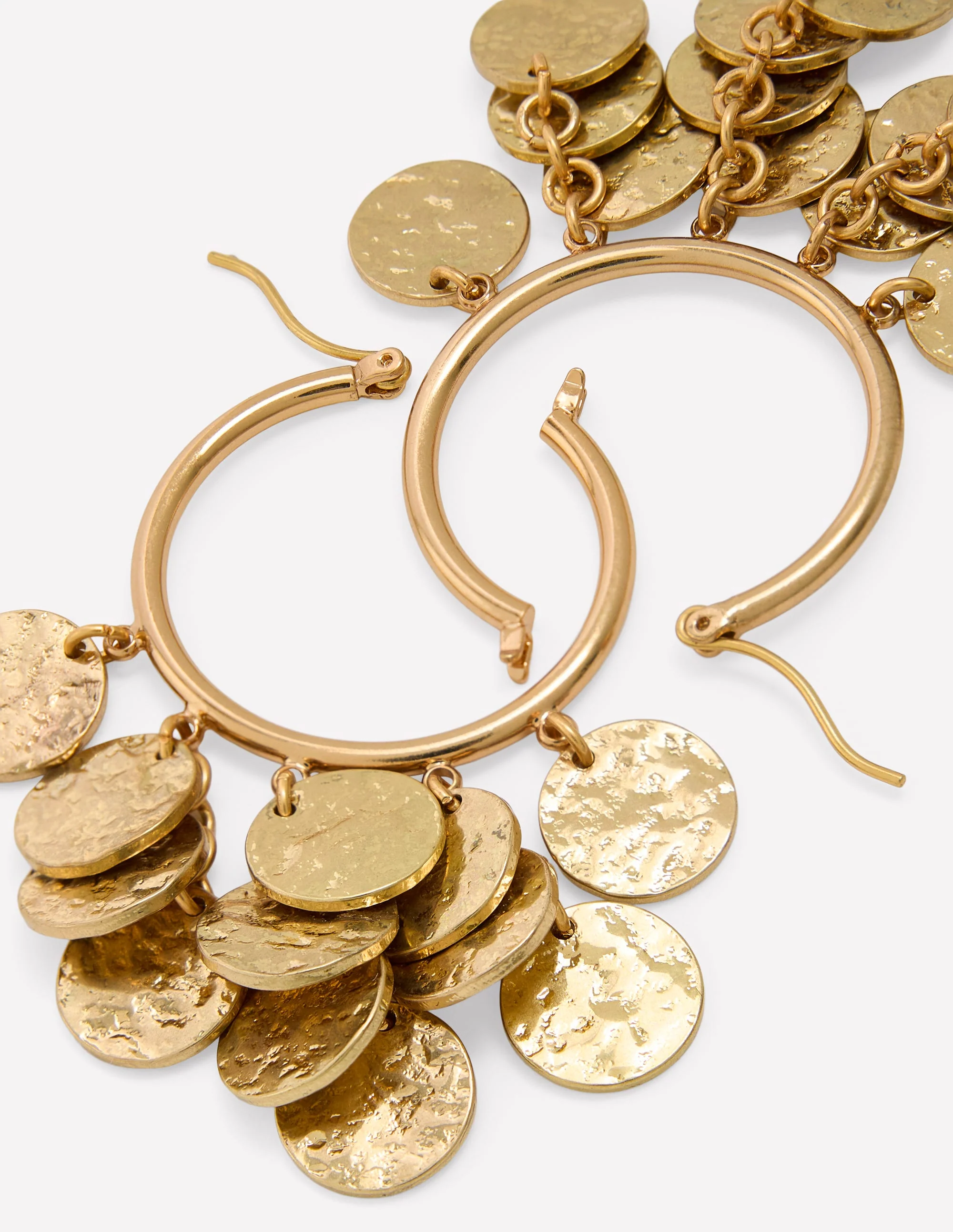 Hammered Gold Teardrop Hoops-Gold Colour - Image 4