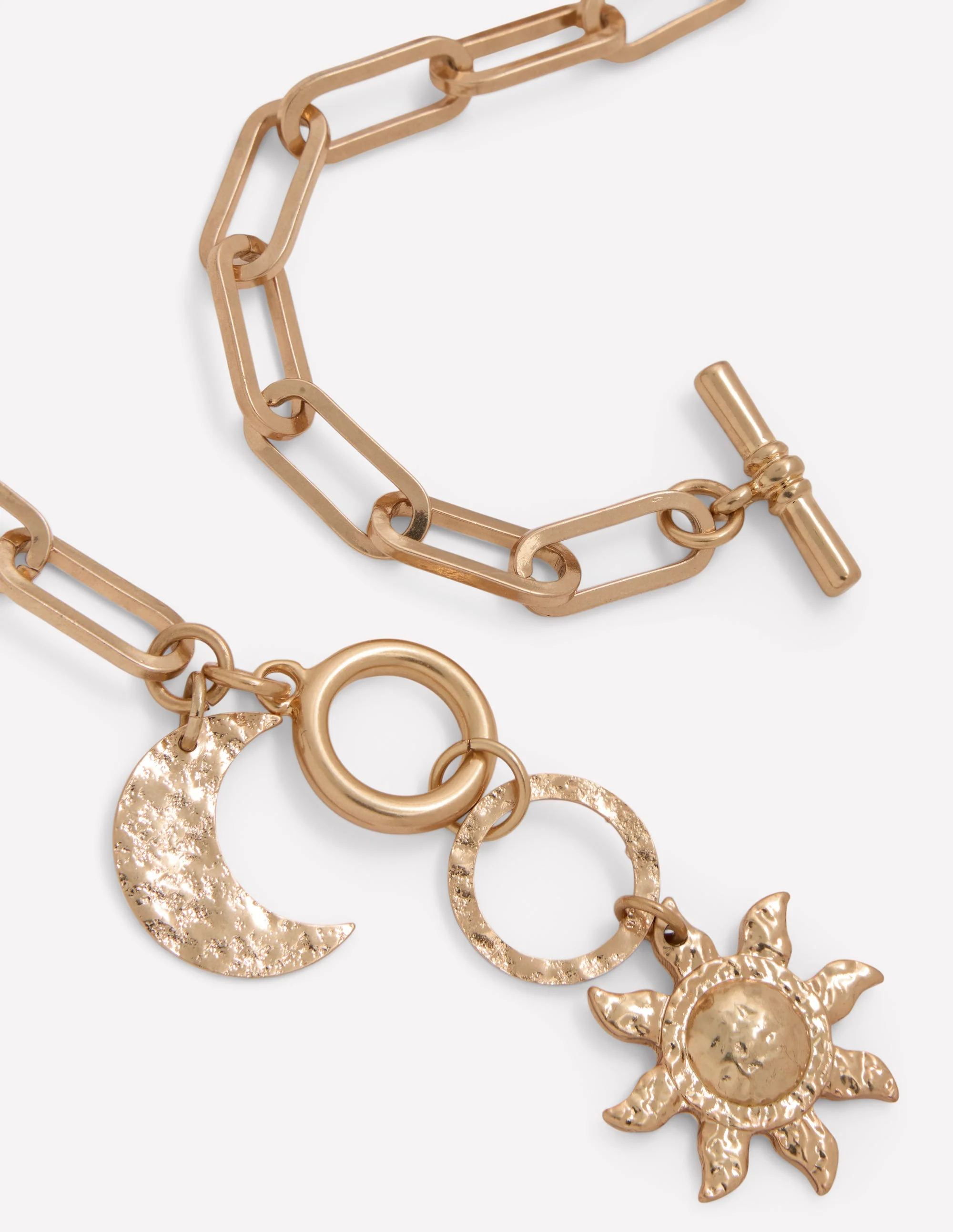 Hammered Motif Necklace-Gold Colour - Image 3