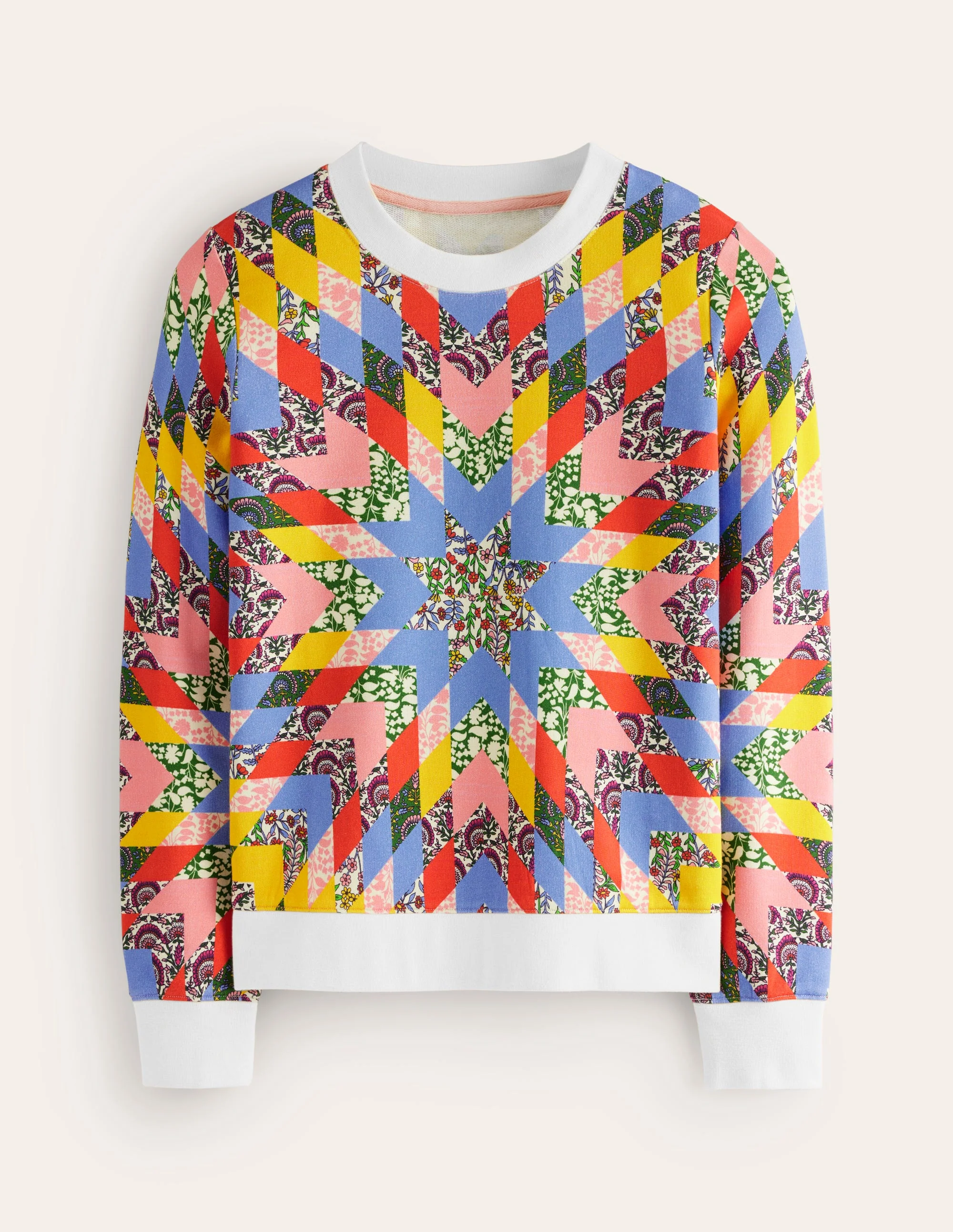 Hannah Printed Sweatshirt-Multi, Patchwork Floral - Image 5